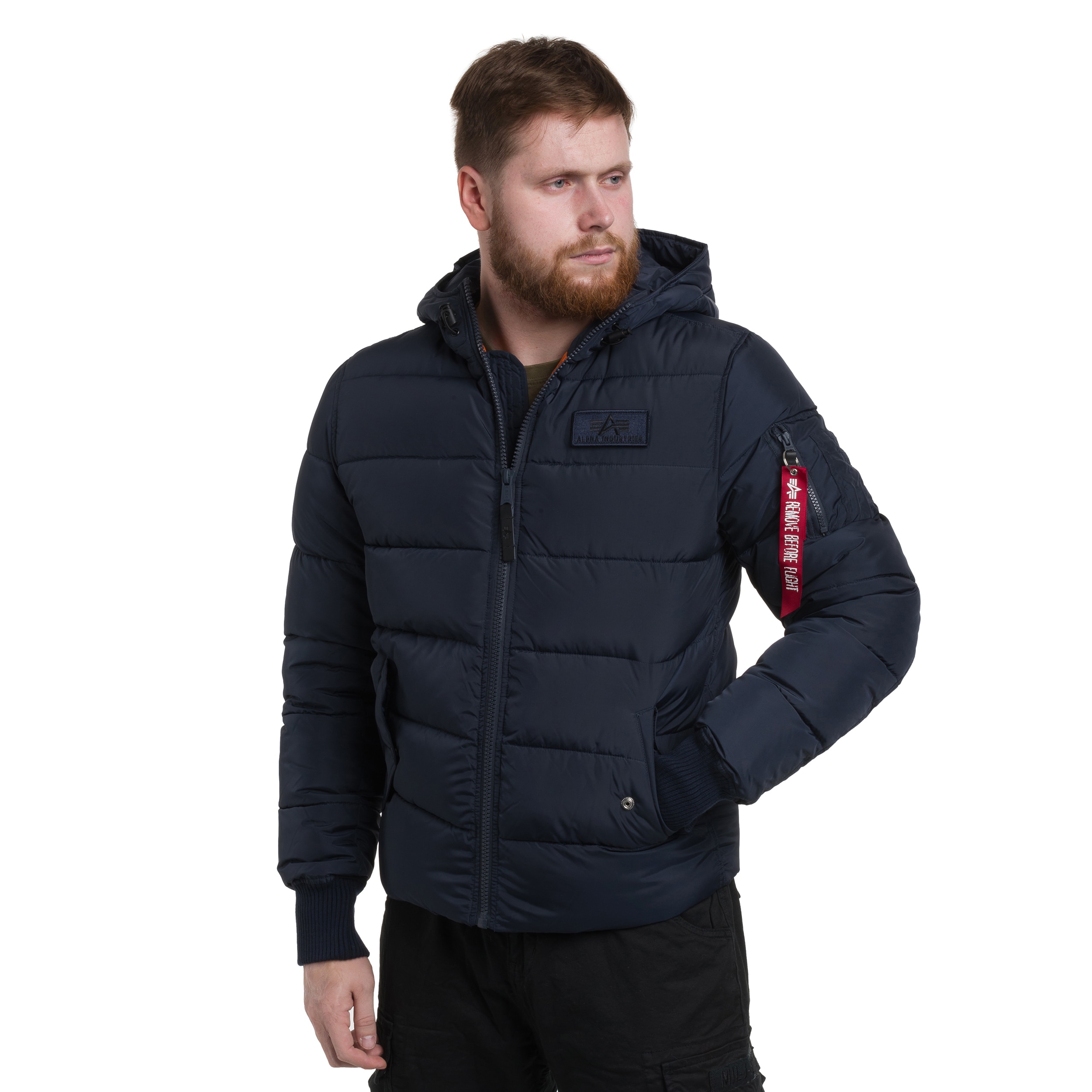 Kurtka Alpha Industries Hooded Puffer FD - Replica Blue