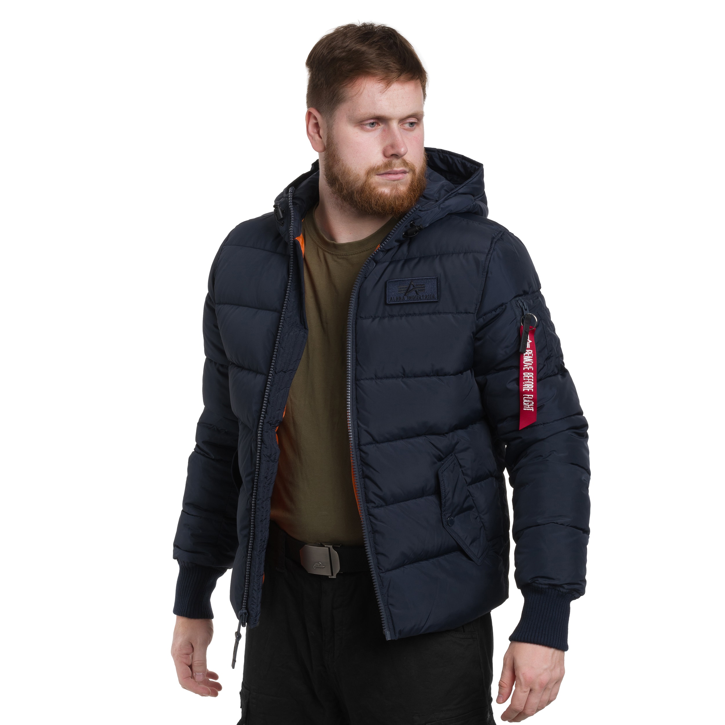 Kurtka Alpha Industries Hooded Puffer FD - Replica Blue