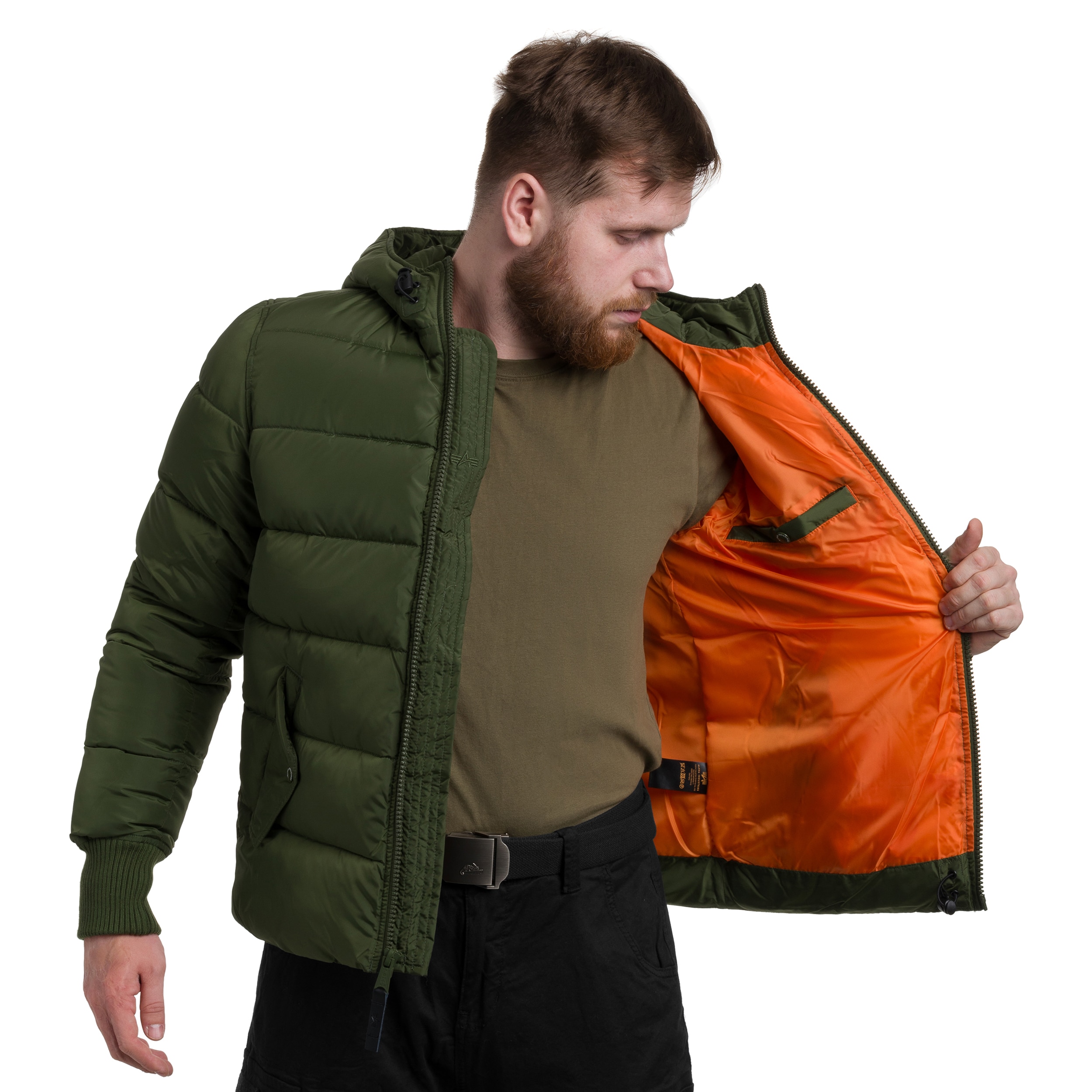 Kurtka Alpha Industries Hooded Puffer FD - Dark Green