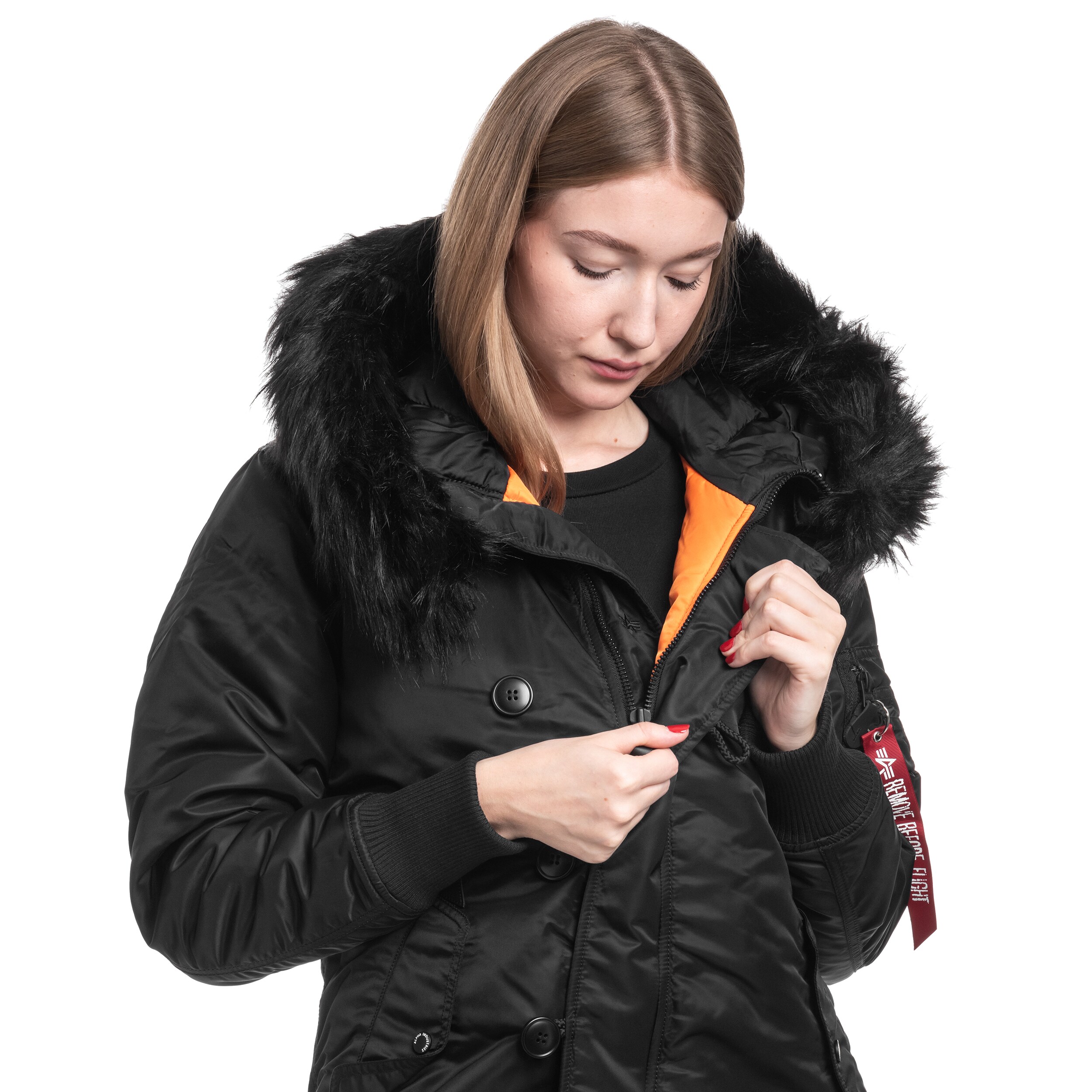 Жіноча куртка Alpha Industries Long Fishtail - Black