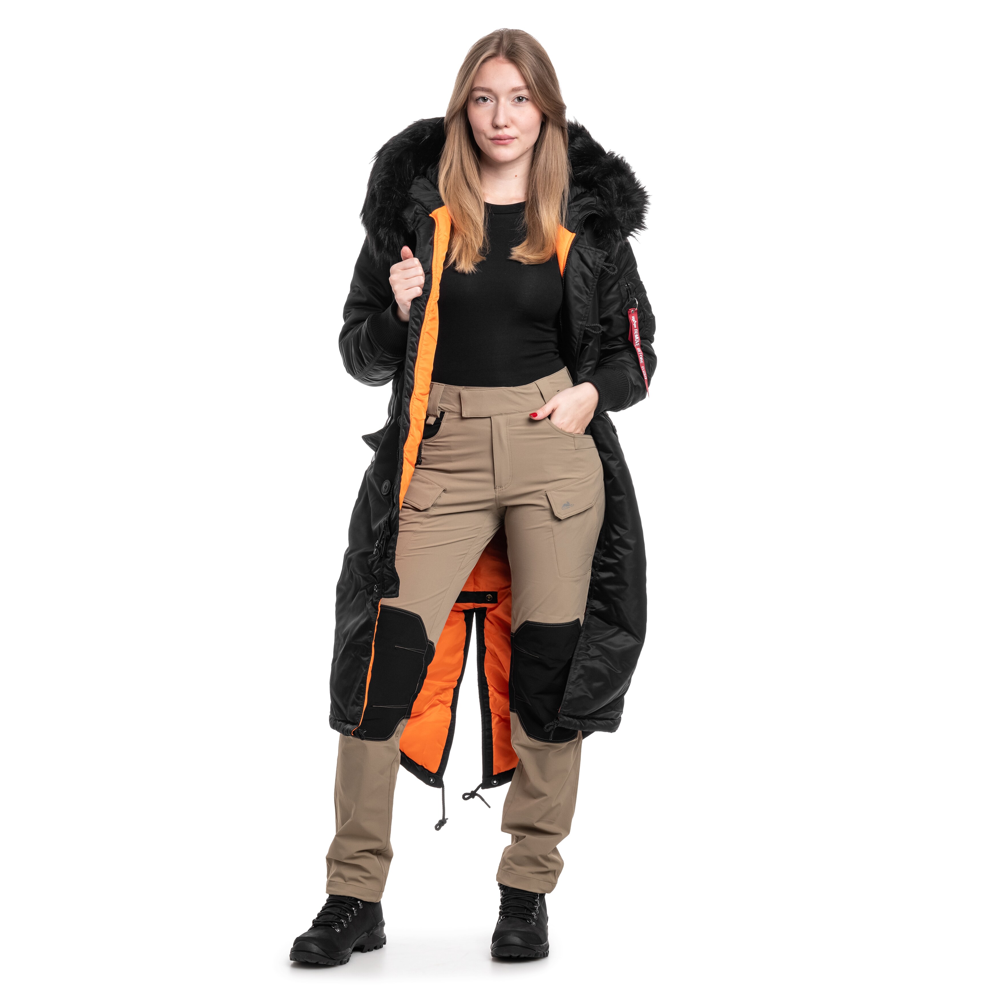 Жіноча куртка Alpha Industries Long Fishtail - Black