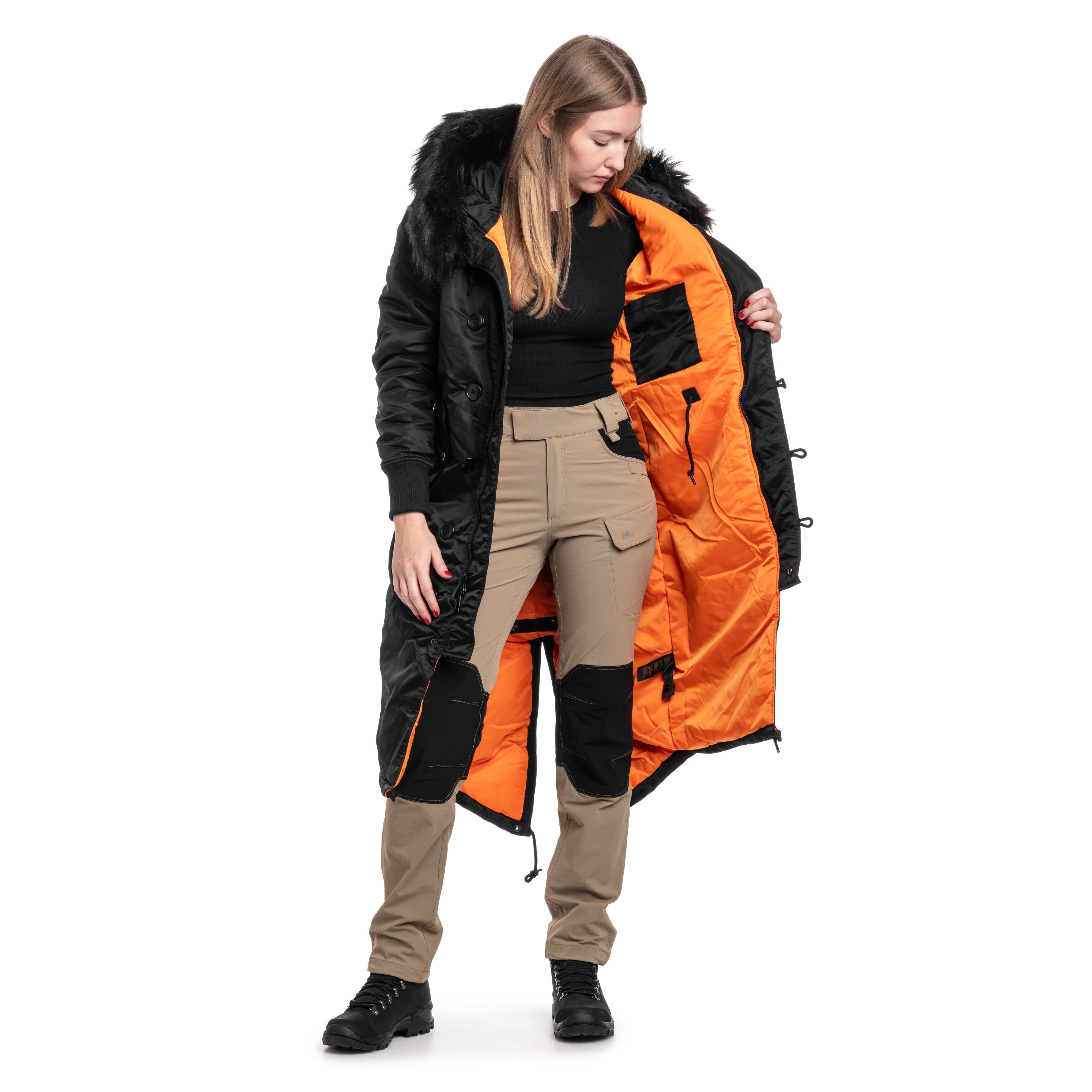 Жіноча куртка Alpha Industries Long Fishtail - Black