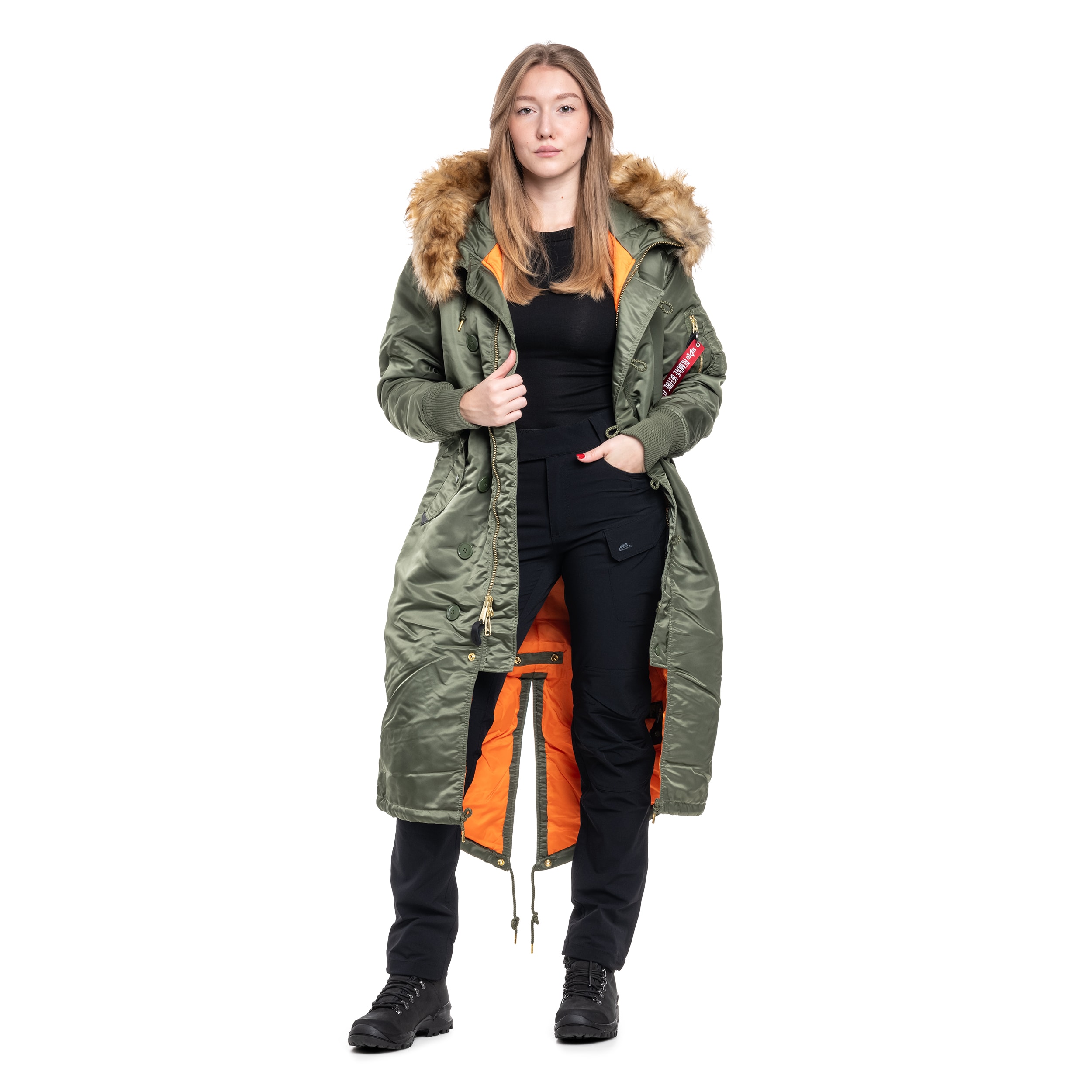 Kurtka damska Alpha Industries Long Fishtail - Sage Green