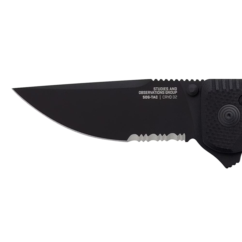 Складаний ніж SOG TAC XR Serrated - Blackout