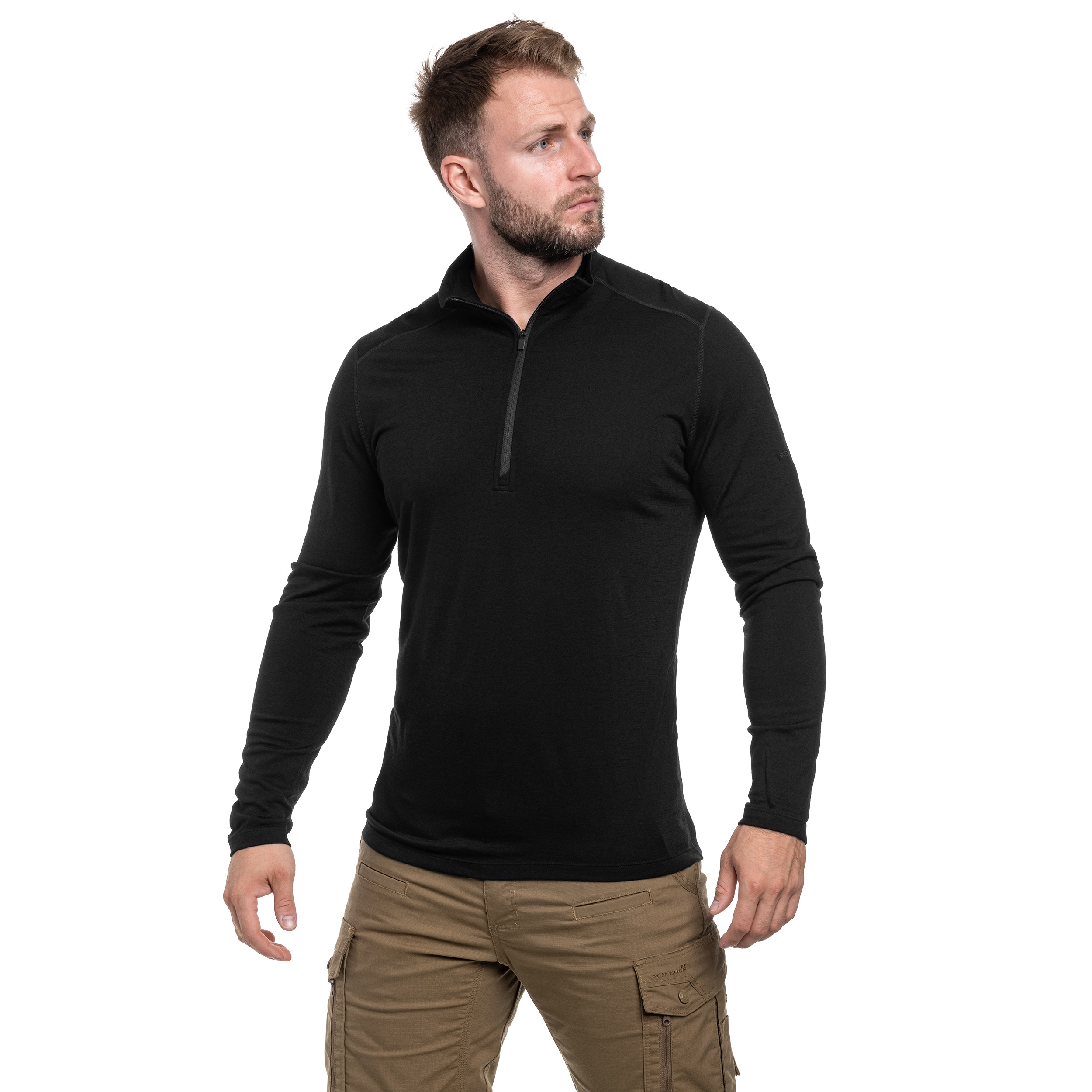 Koszulka termoaktywna Icebreaker Merino Oasis Half Zip - Black