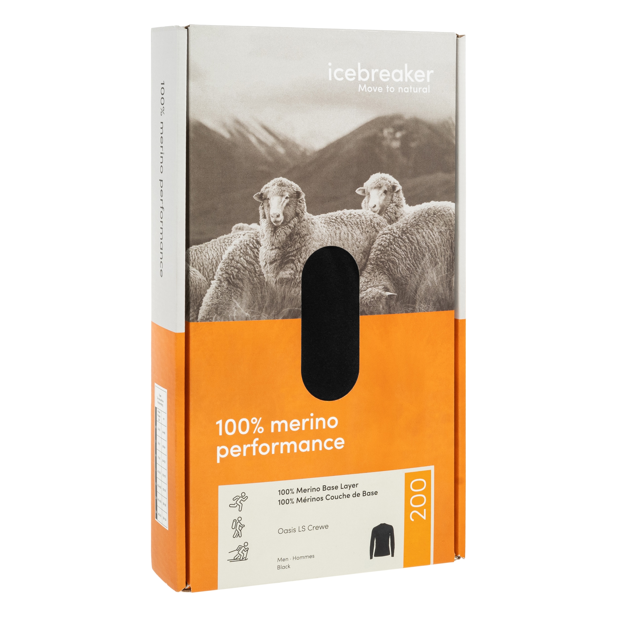 Koszulka termoaktywna Icebreaker Merino 200 Oasis Crewe - Black