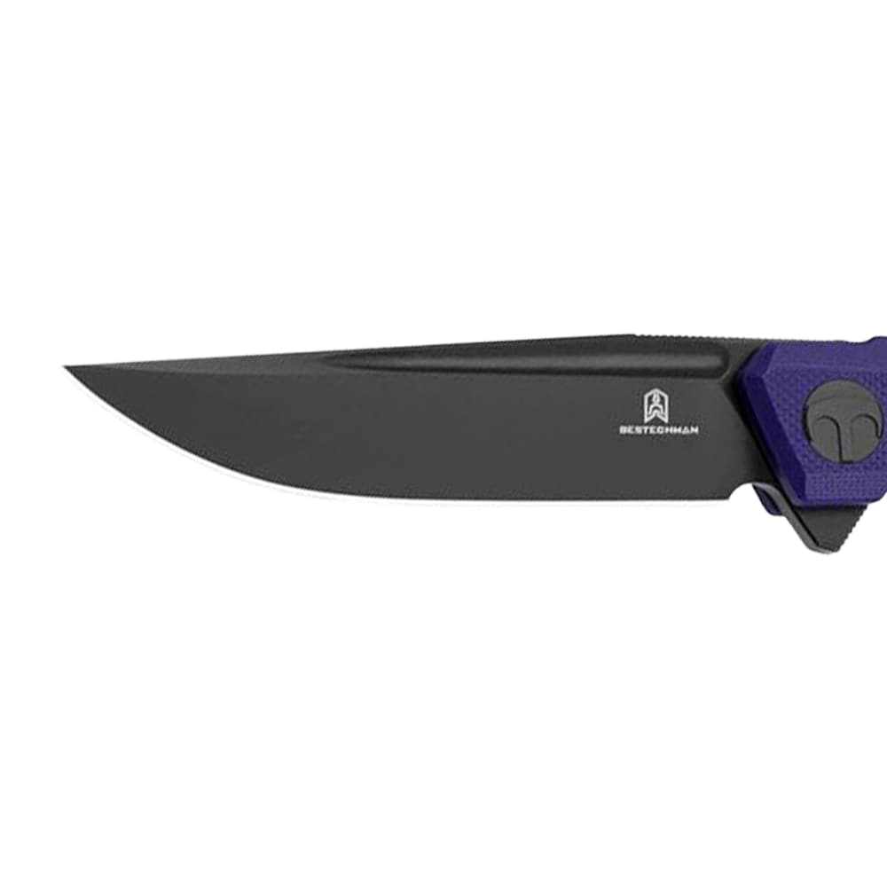 Bestechman Mini Dundee Folding Knife Double Detent - Purple/Black