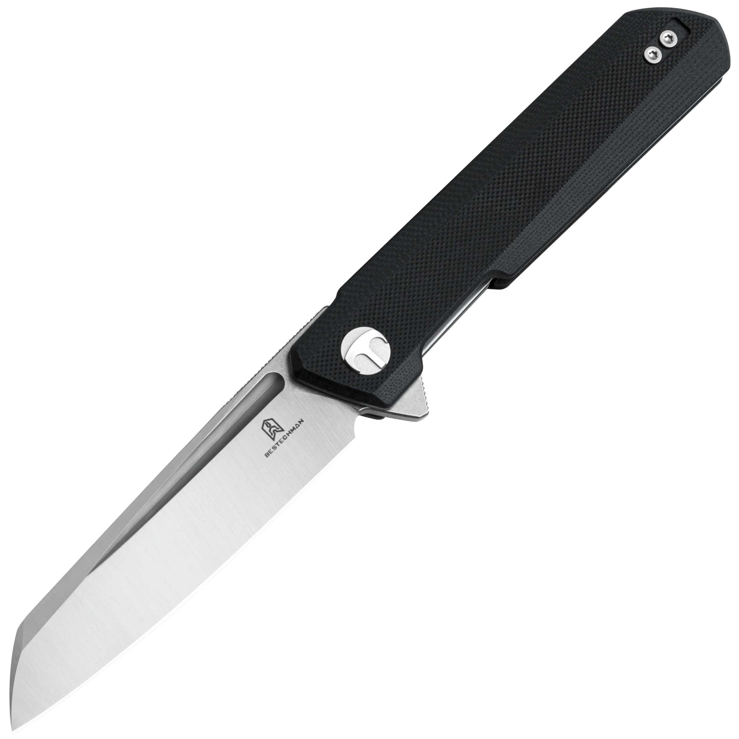 Nóż składany Bestechman Dundee Sheepfoot - Black/Silver Blade