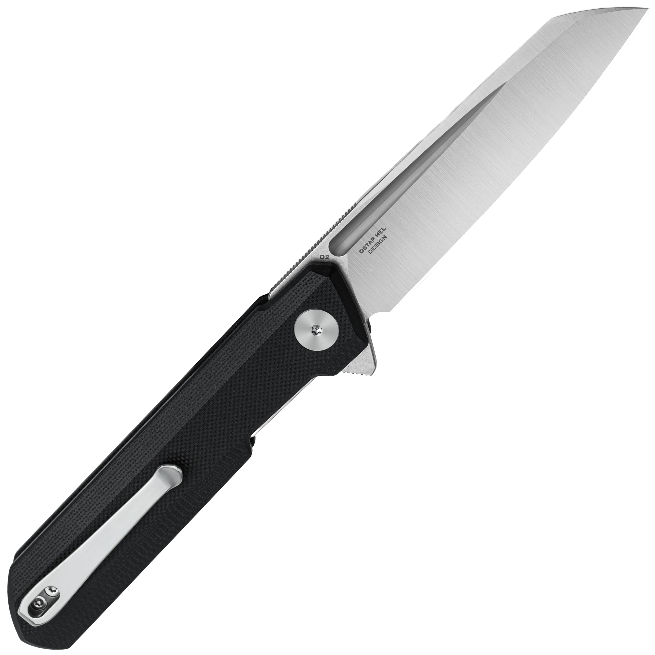 Bestechman Dundee Sheepfoot Folding Knife - Black/Silver Blade