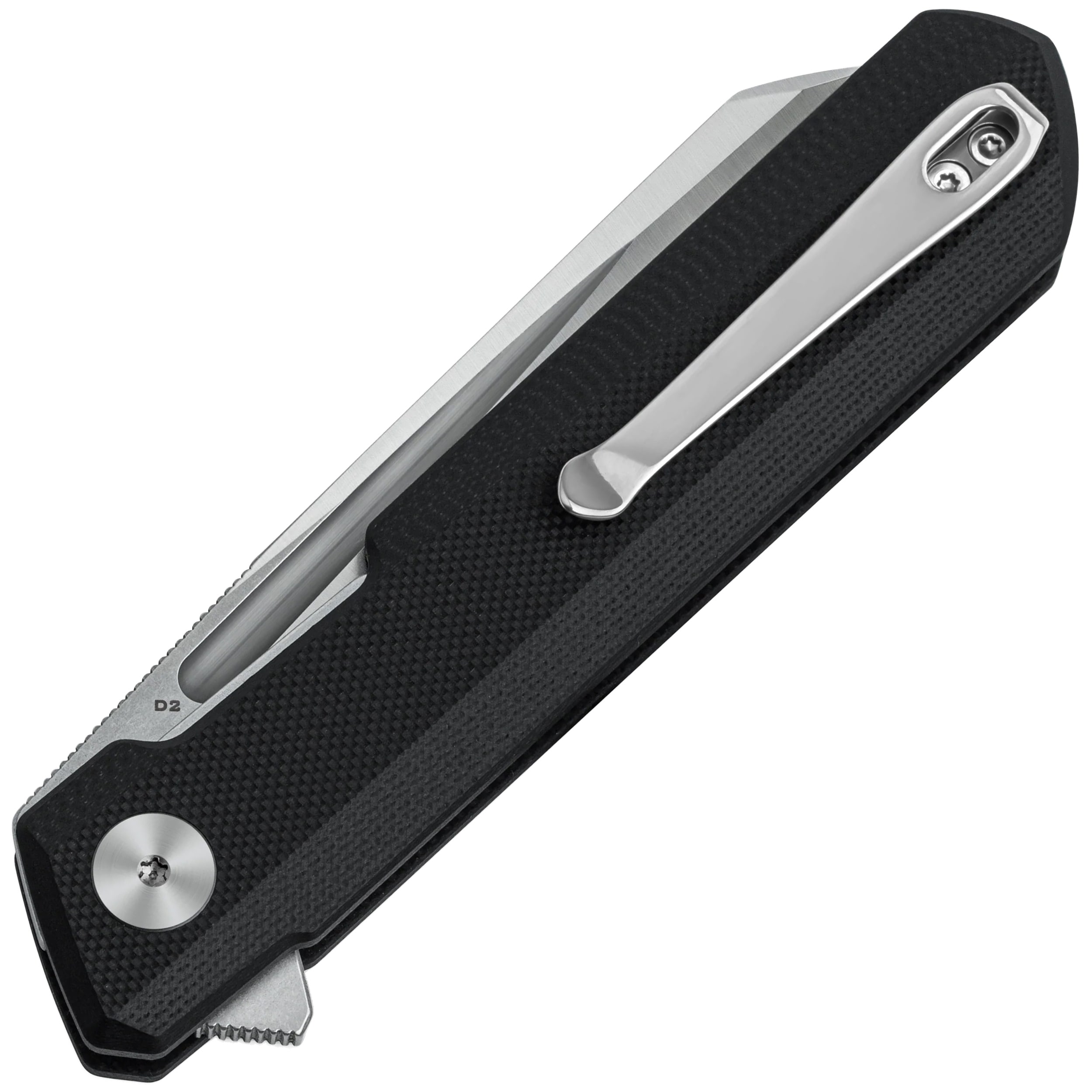 Bestechman Dundee Sheepfoot Folding Knife - Black/Silver Blade