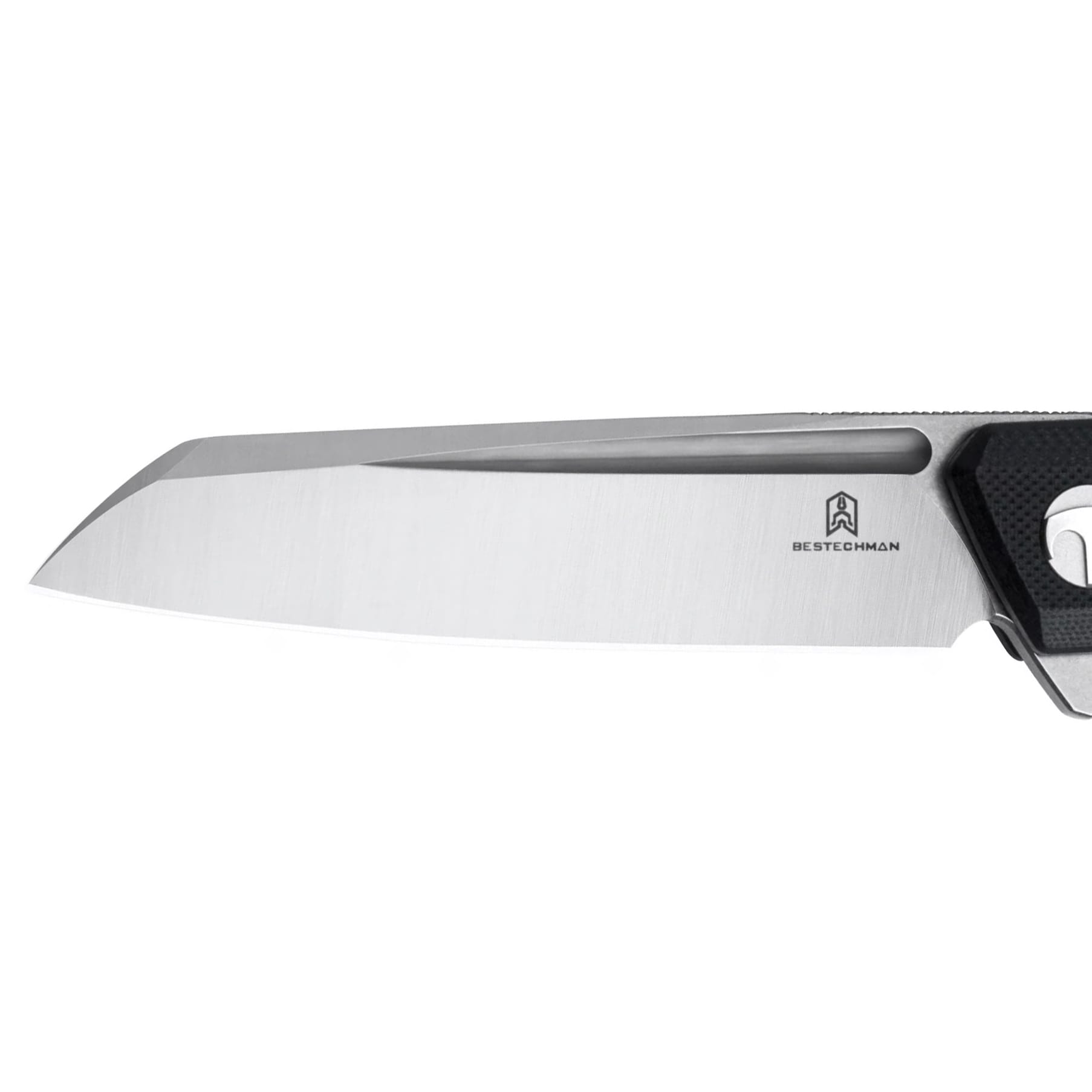 Bestechman Dundee Sheepfoot Folding Knife - Black/Silver Blade