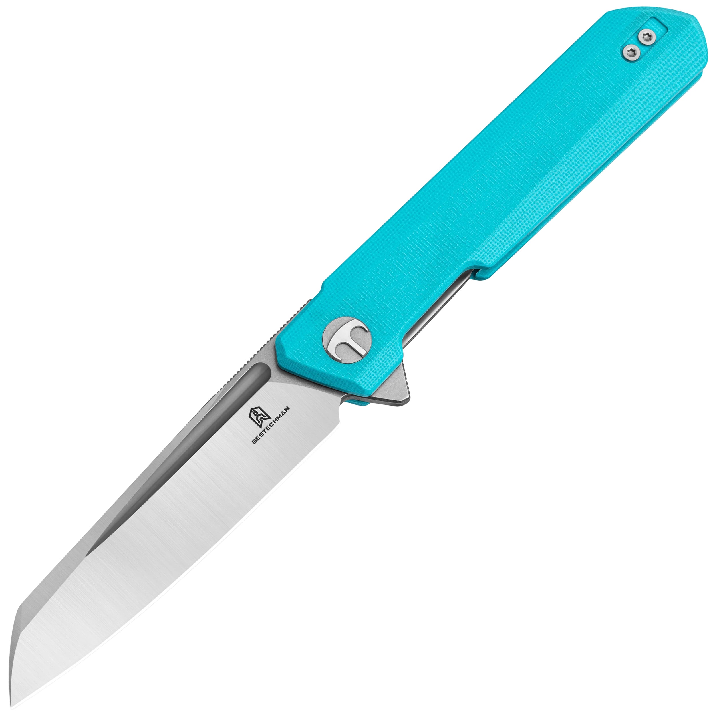 Nóż składany Bestechman Dundee Sheepfoot - Tiffany Blue/Silver Blade
