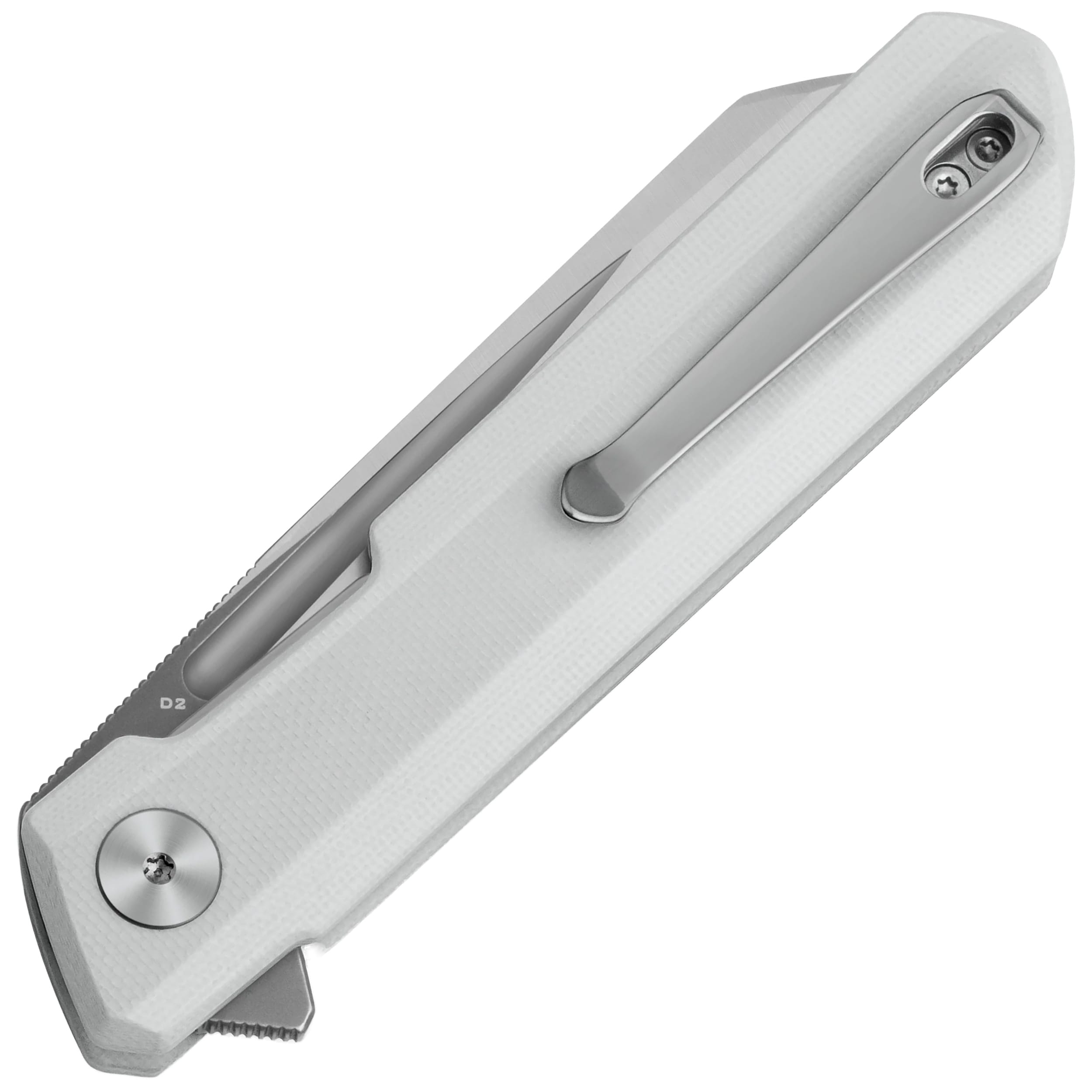 Nóż składany Bestechman Dundee Sheepfoot - White/Silver Blade