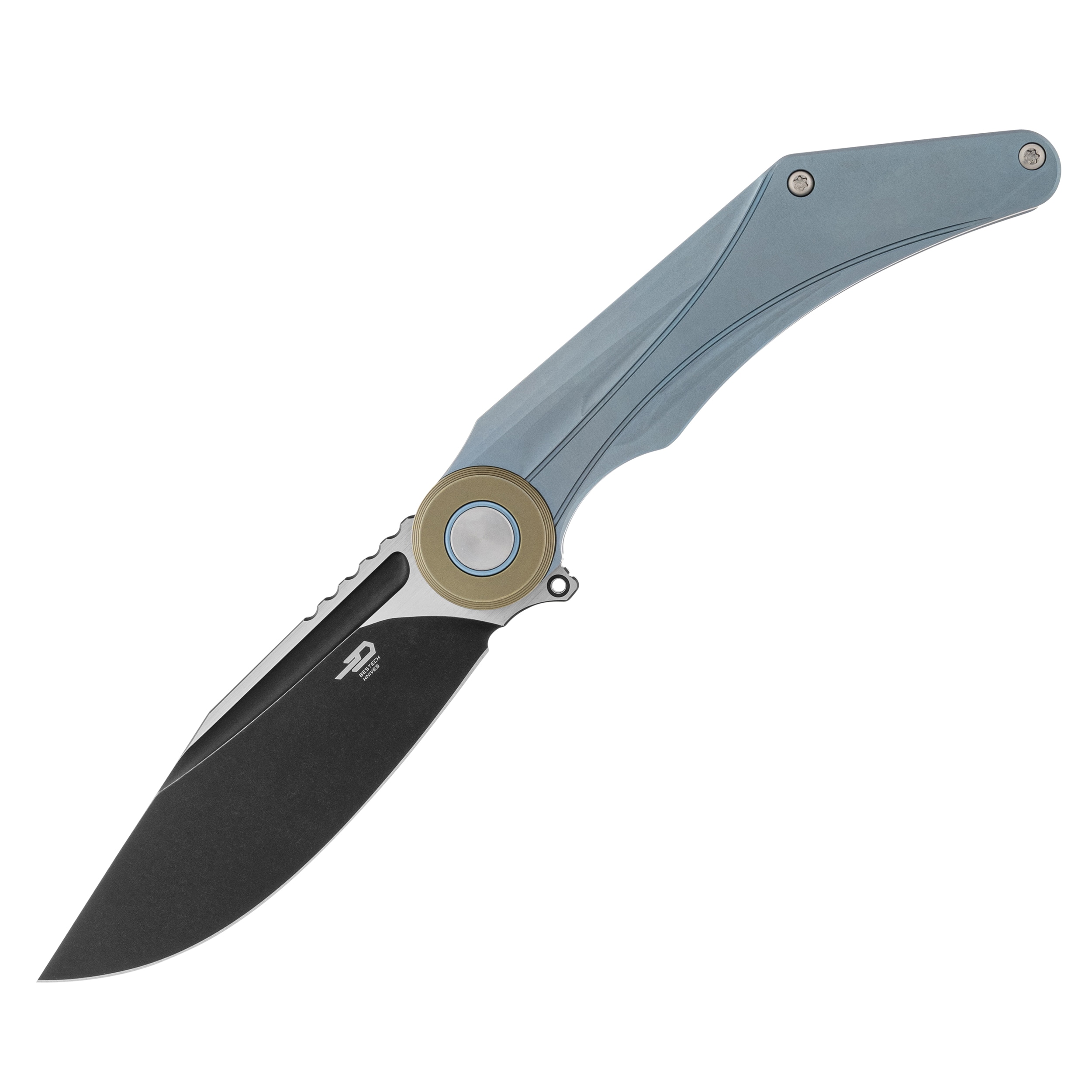 Nóż składany Bestech Knives Seraph M390 - Blue Titanium/Black Stonewashed Satin