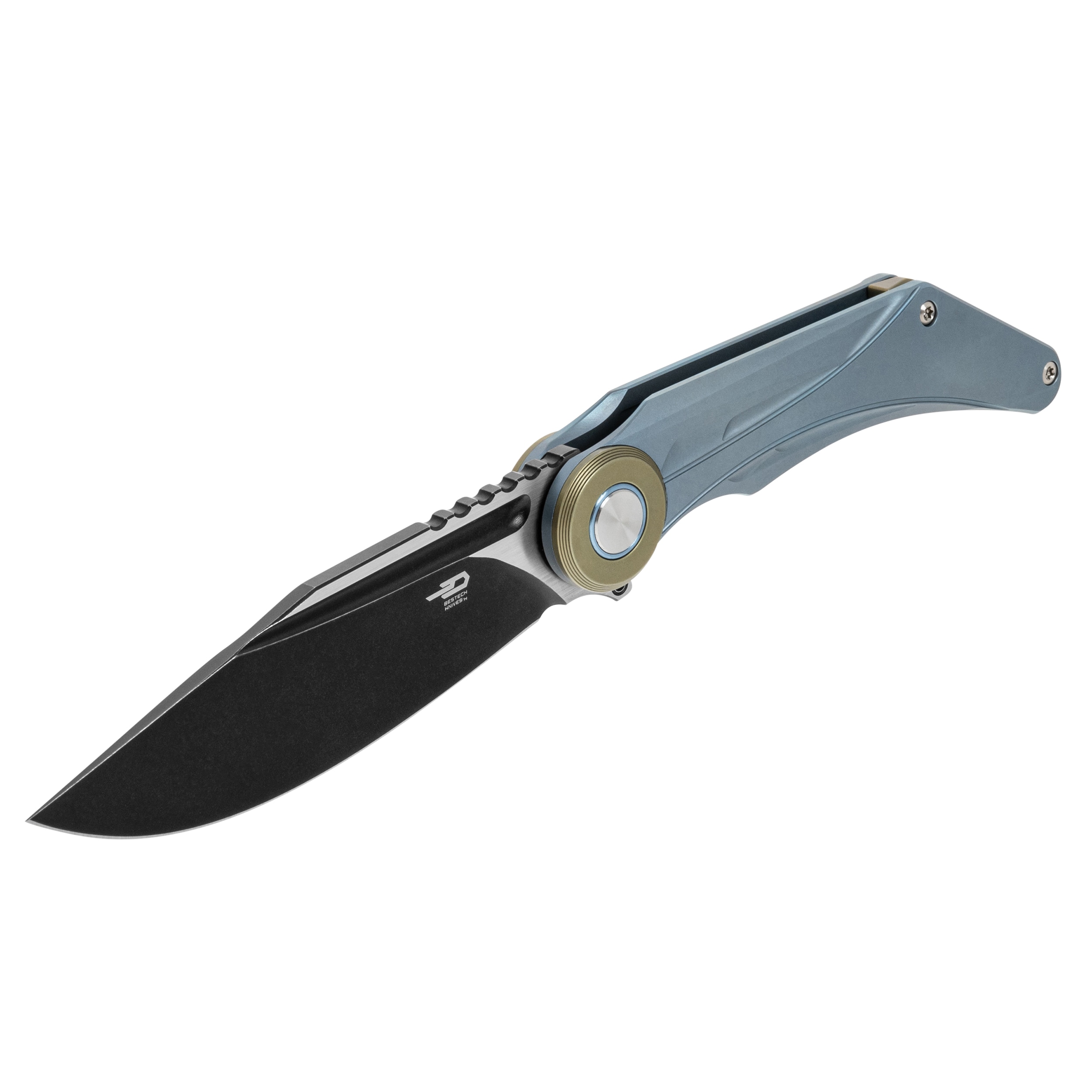 Nóż składany Bestech Knives Seraph M390 - Blue Titanium/Black Stonewashed Satin