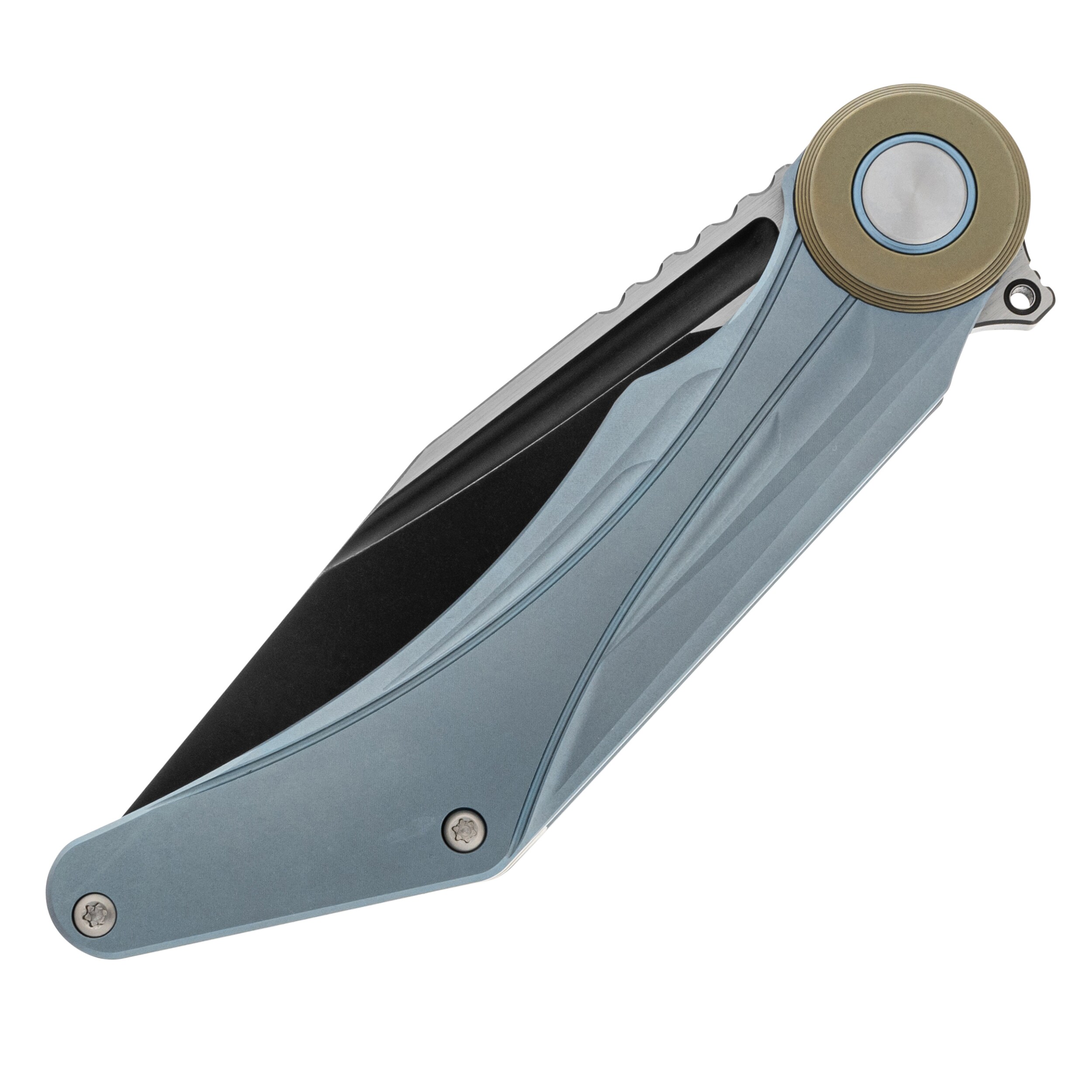 Nóż składany Bestech Knives Seraph M390 - Blue Titanium/Black Stonewashed Satin