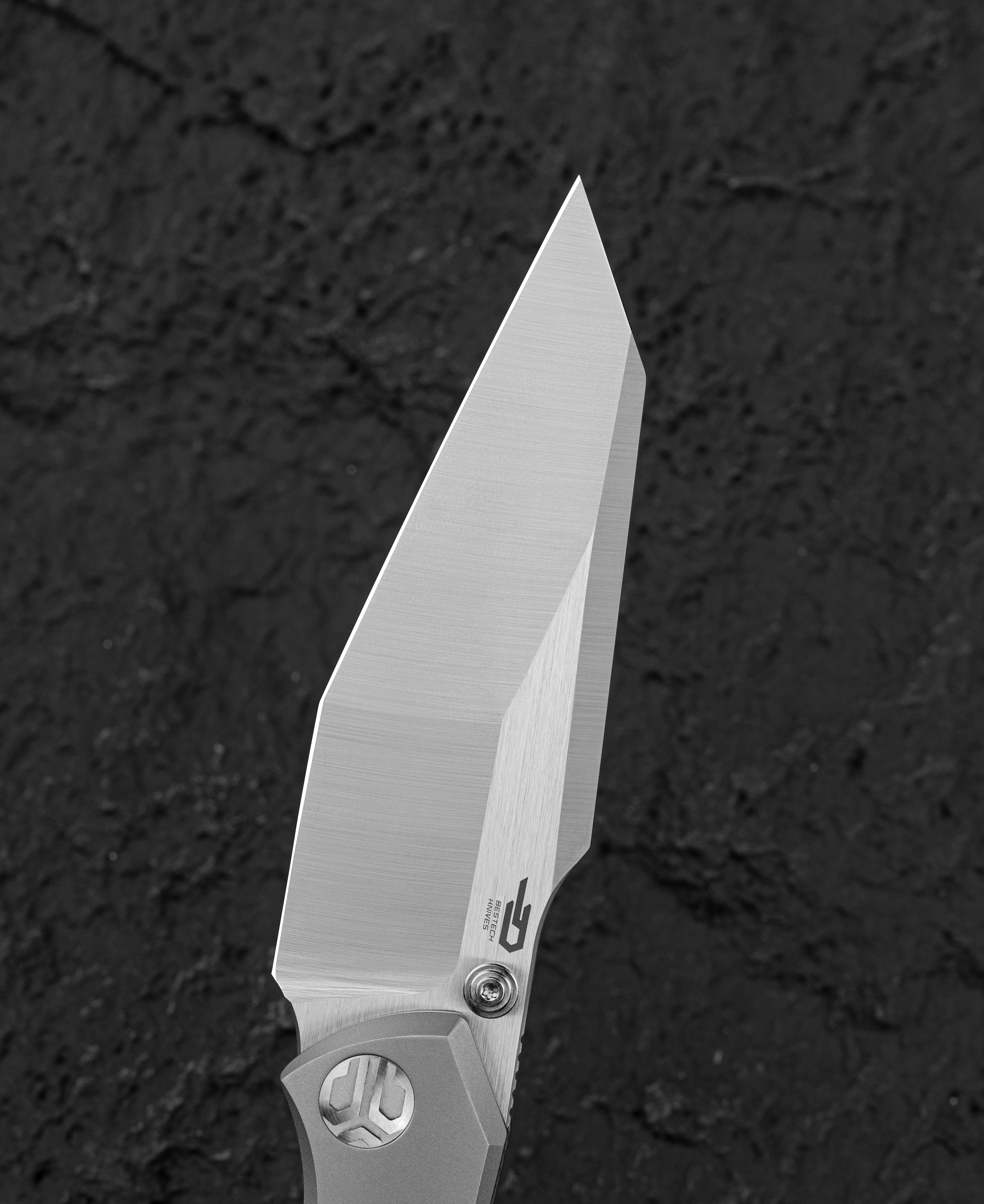 Nóż składany Bestech Clastic - Satin/White Bead Blast