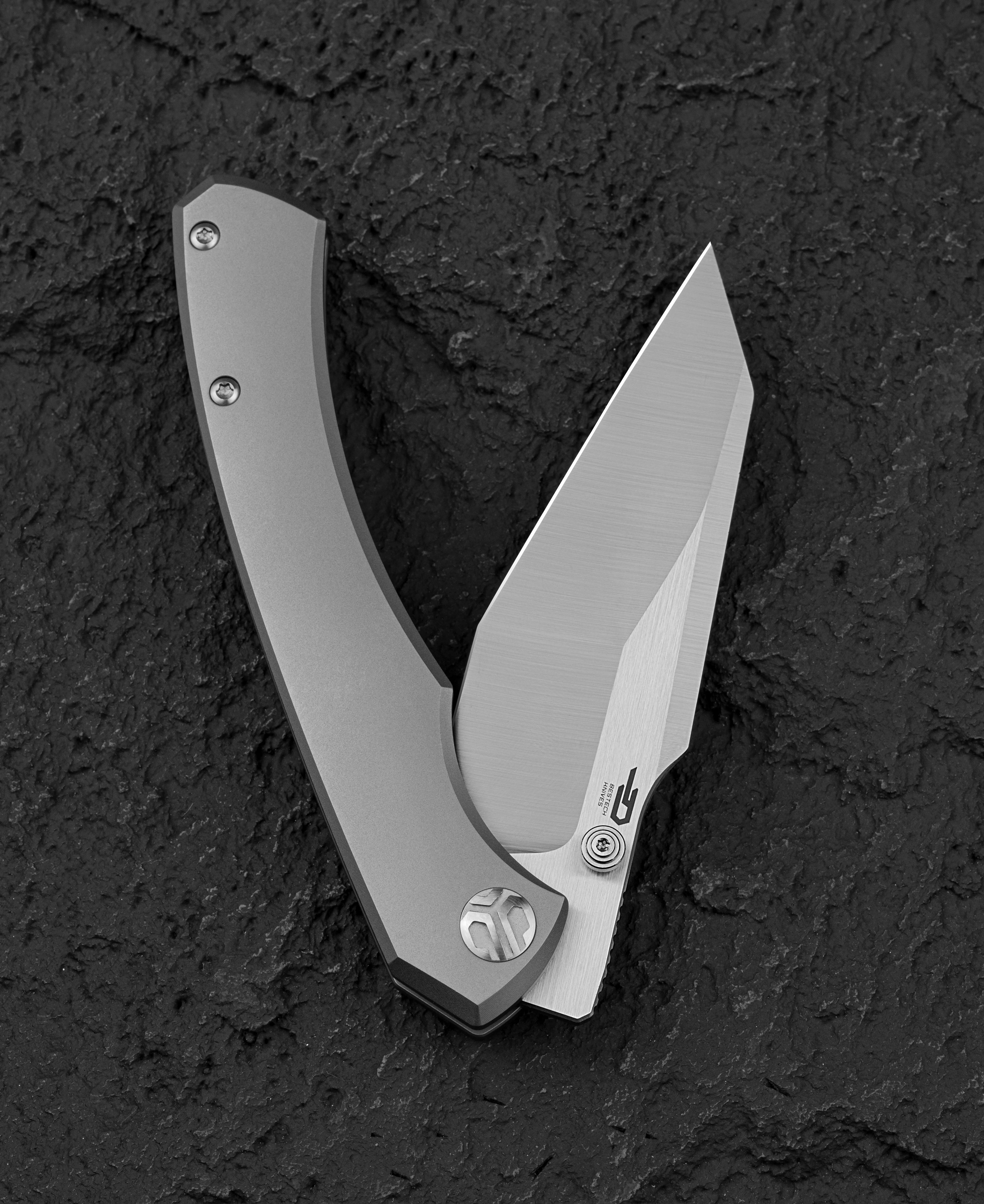 Nóż składany Bestech Clastic - Satin/White Bead Blast