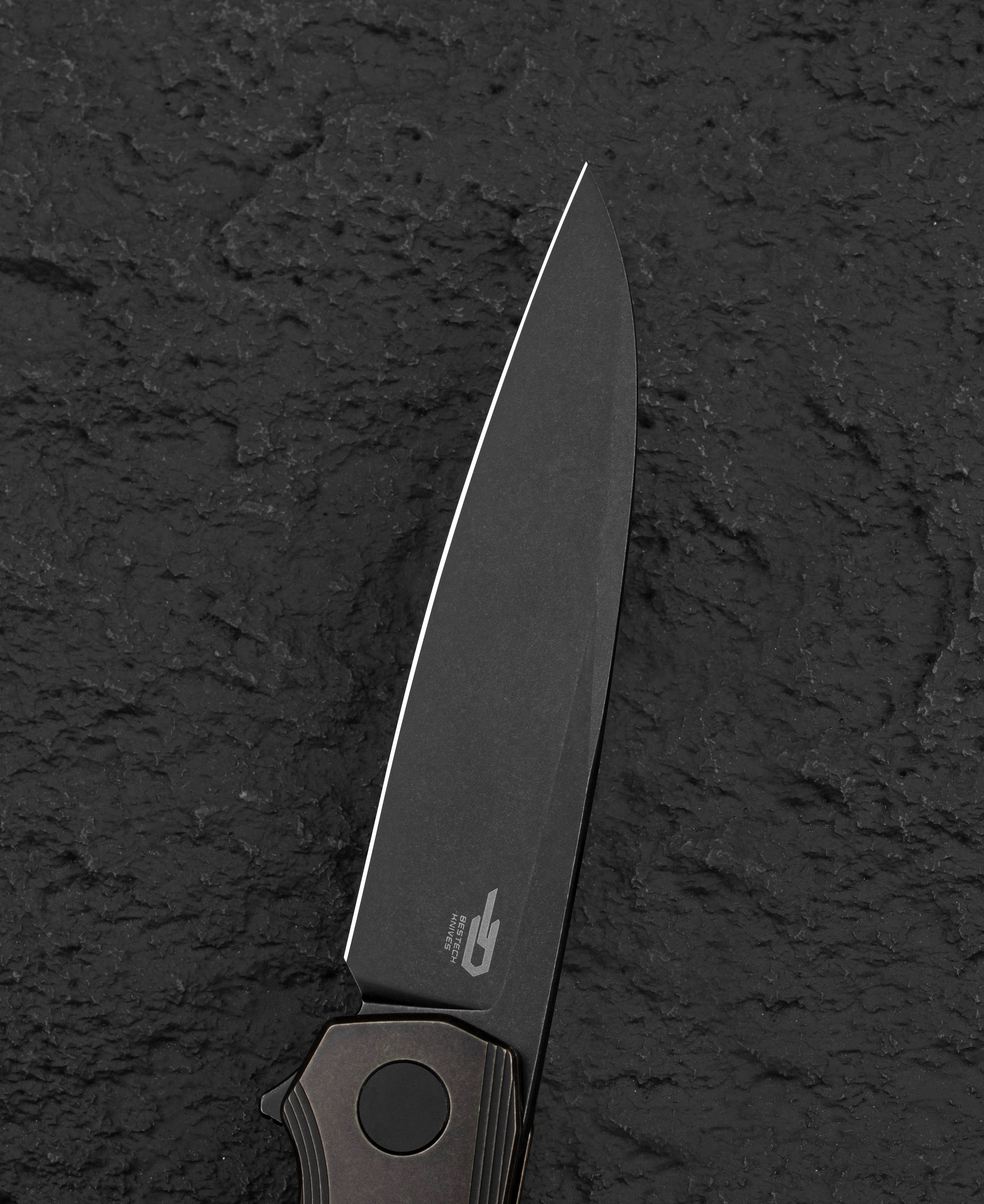 Nóż składany Bestech 9 - Black Stonewash/Black Bronze