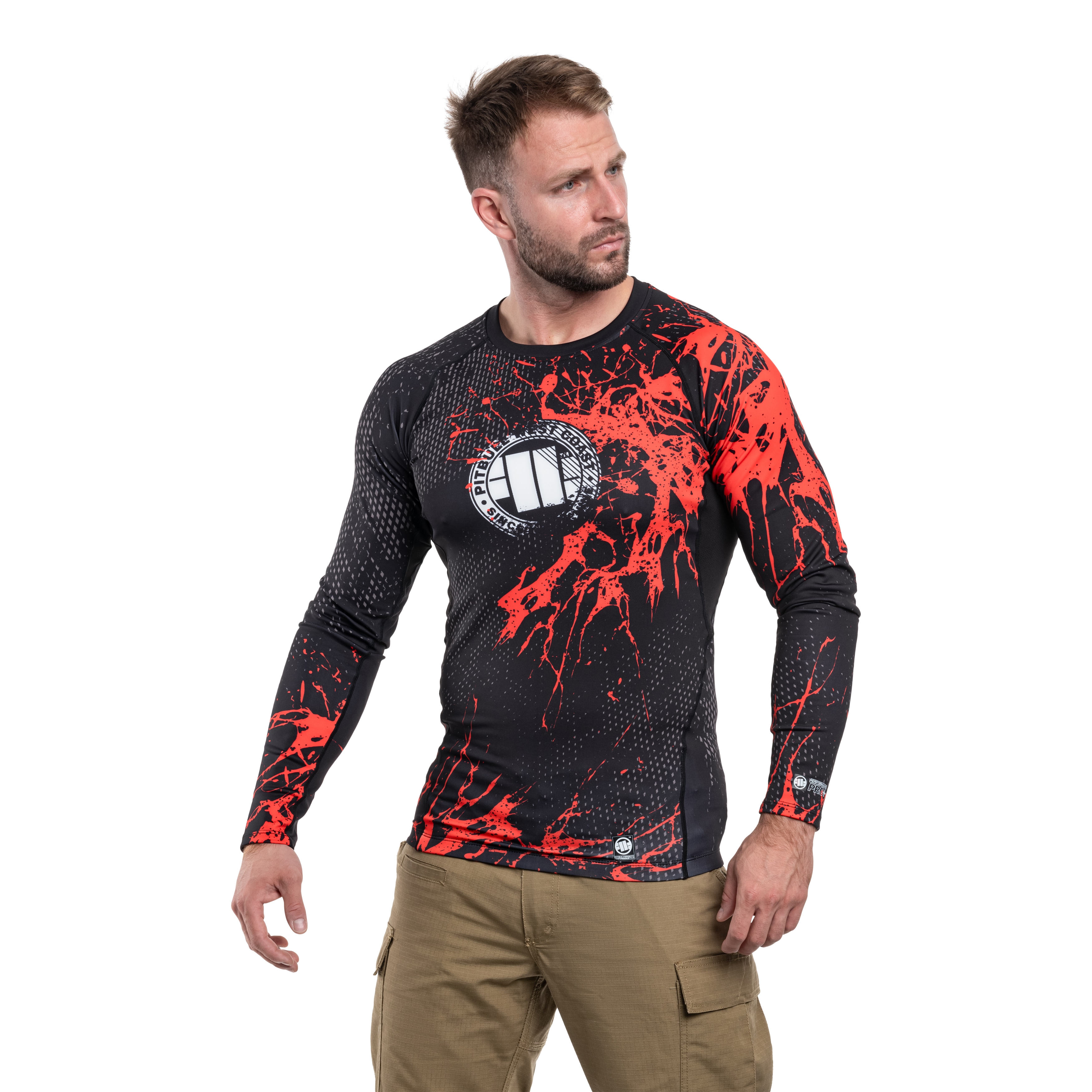 Koszulka termoaktywna Pitbull LongSleeve Rashguard Blood Dog II - Black