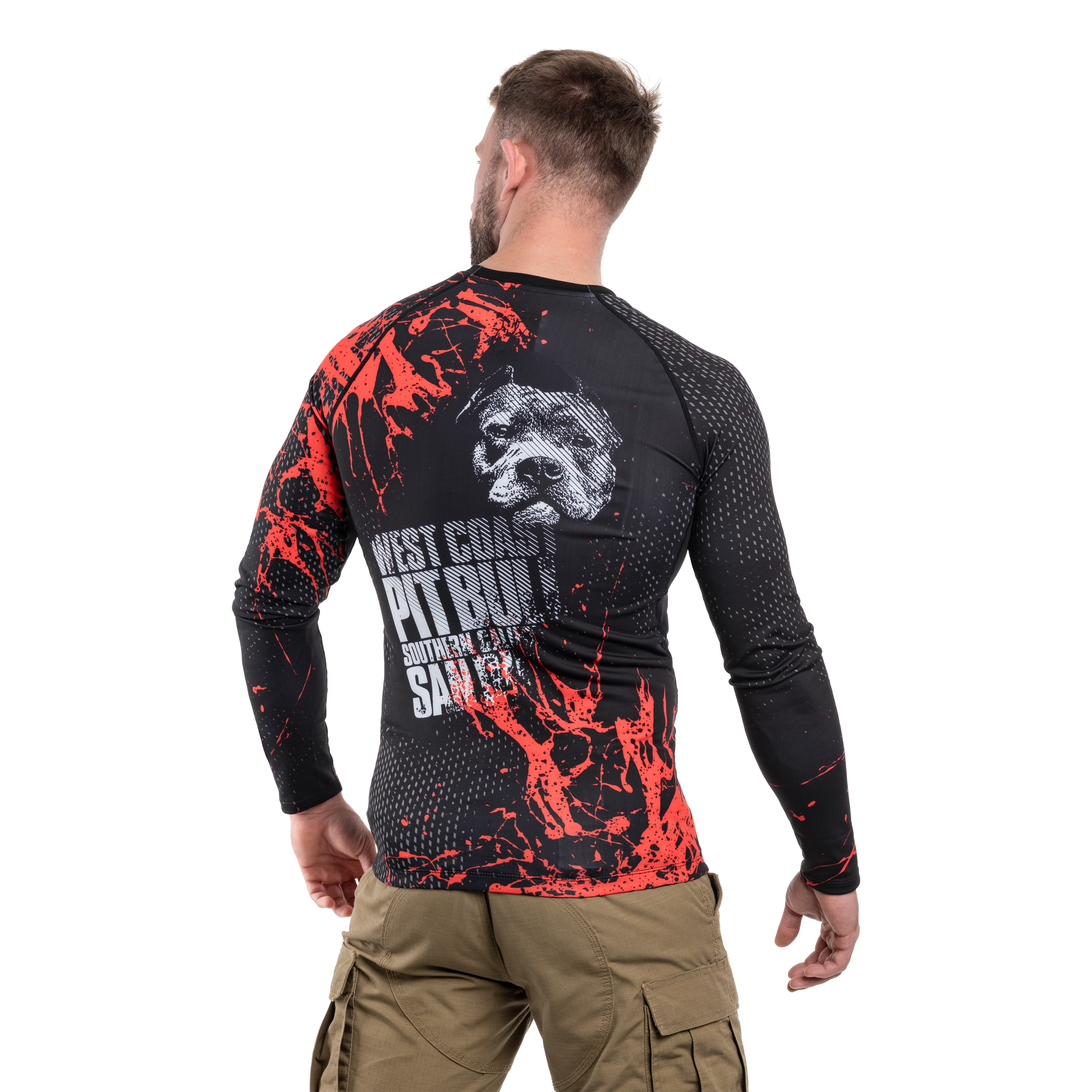 Koszulka termoaktywna Pitbull LongSleeve Rashguard Blood Dog II - Black