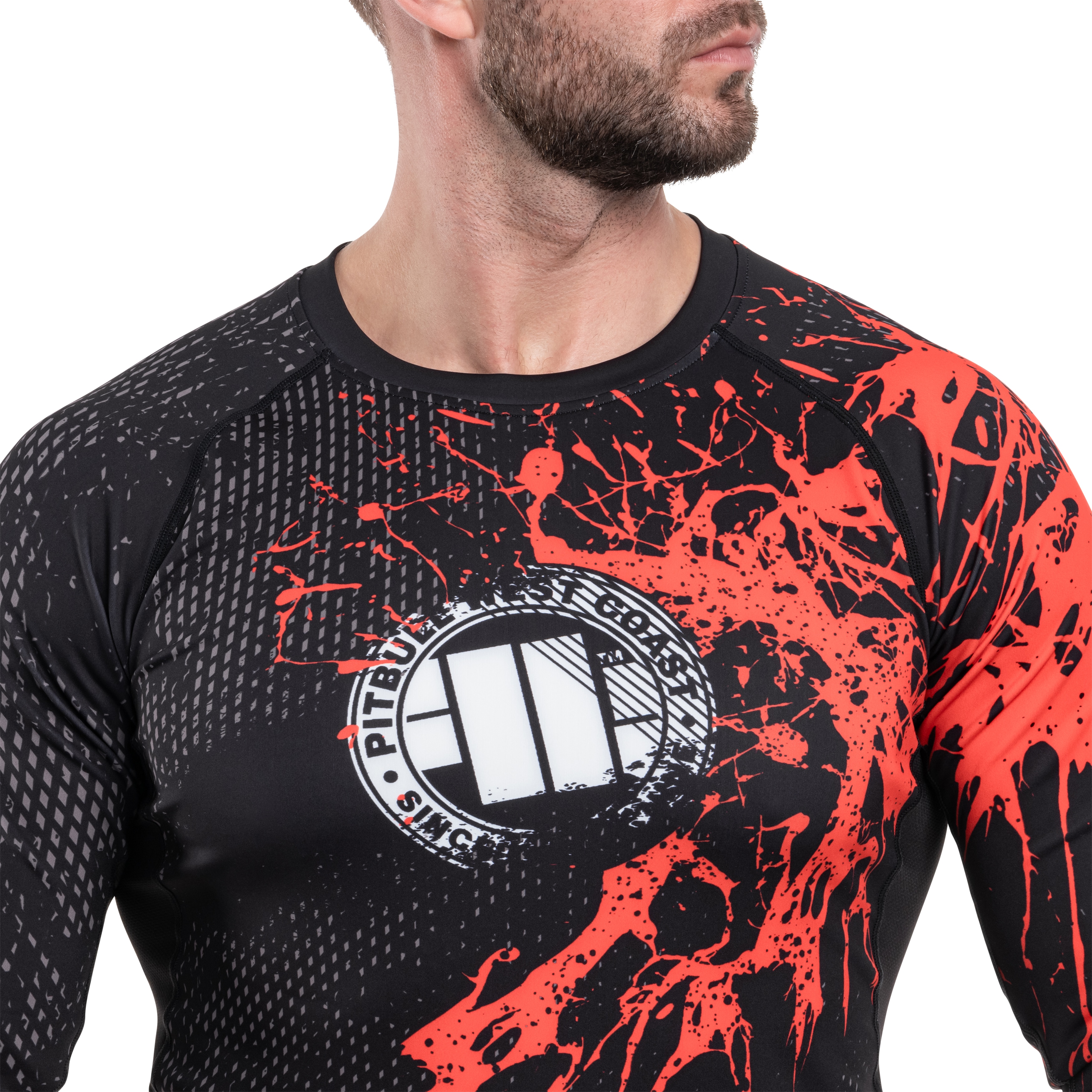 Koszulka termoaktywna Pitbull LongSleeve Rashguard Blood Dog II - Black
