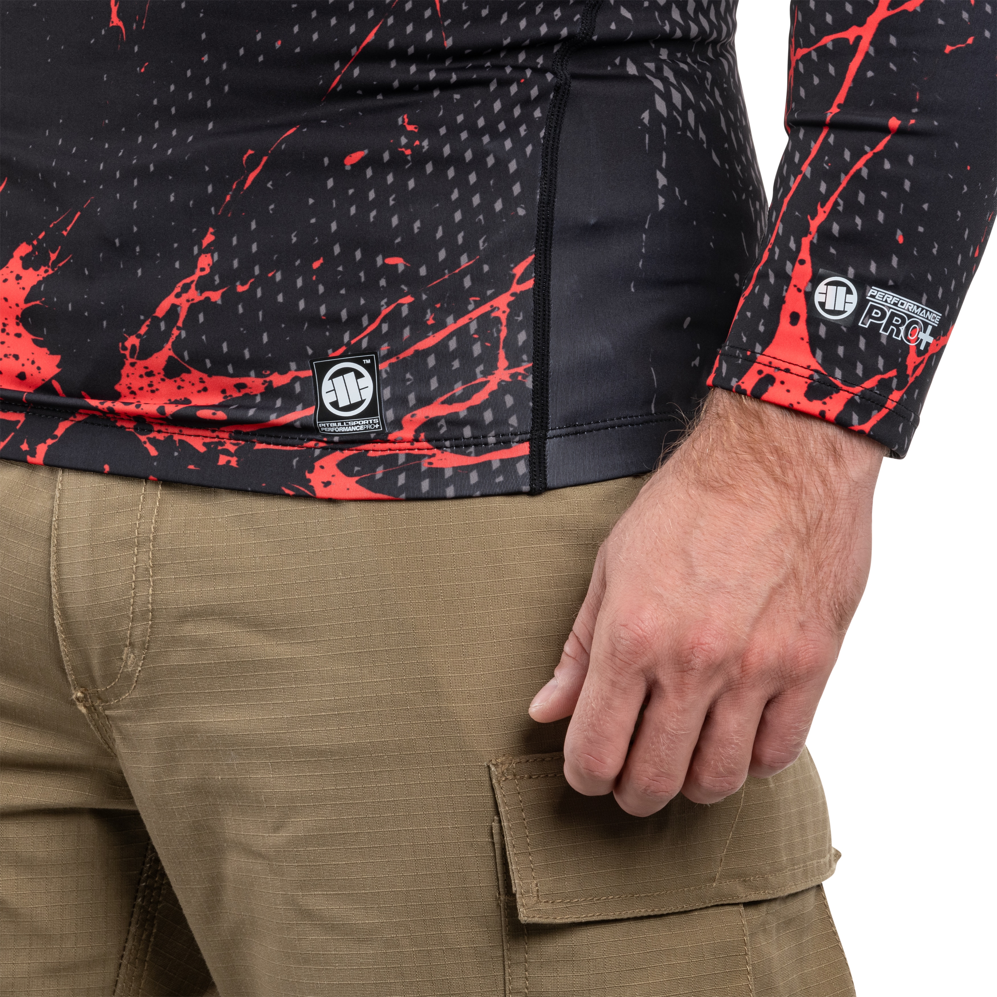 Koszulka termoaktywna Pitbull LongSleeve Rashguard Blood Dog II - Black