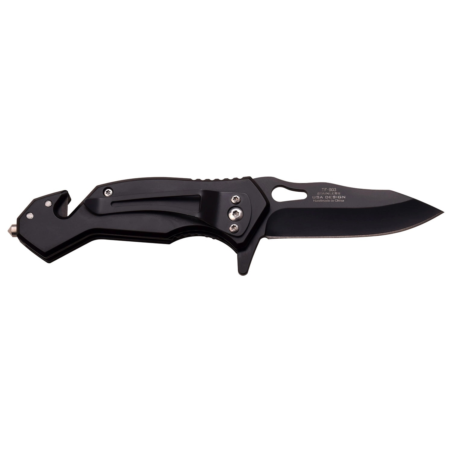 Складаний рятувальний ніж Master Cutlery Tac-Force TF-903BK Spring Assisted - Black