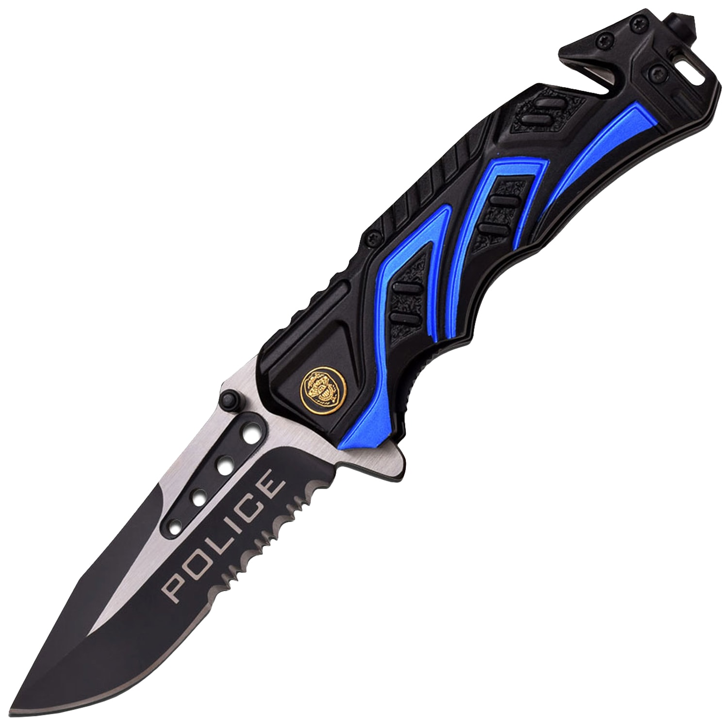 Nóż składany ratowniczy Master Cutlery MTech PD Spring Assisted - Black/Blue