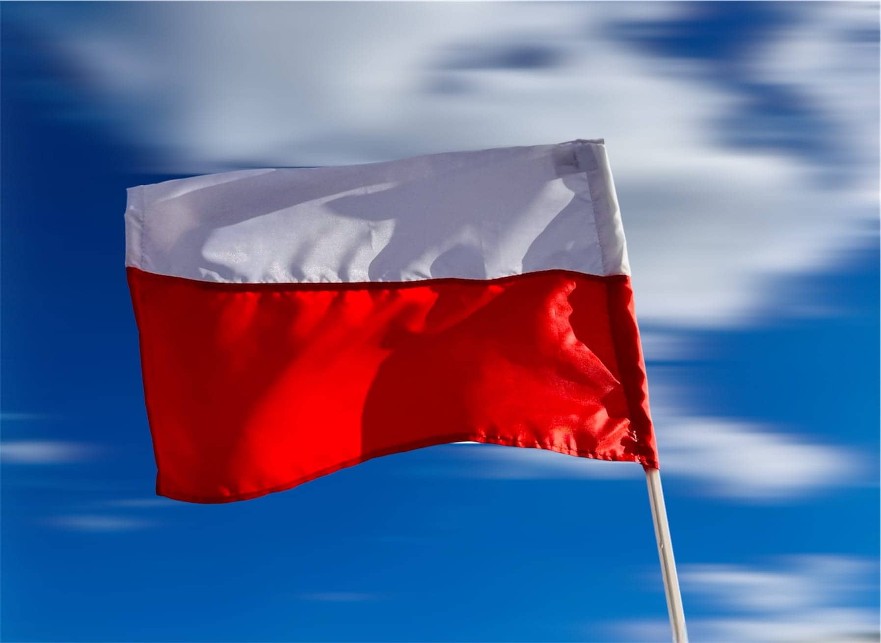 Flaga Polski samochodowa 30,5 x 39,5 cm