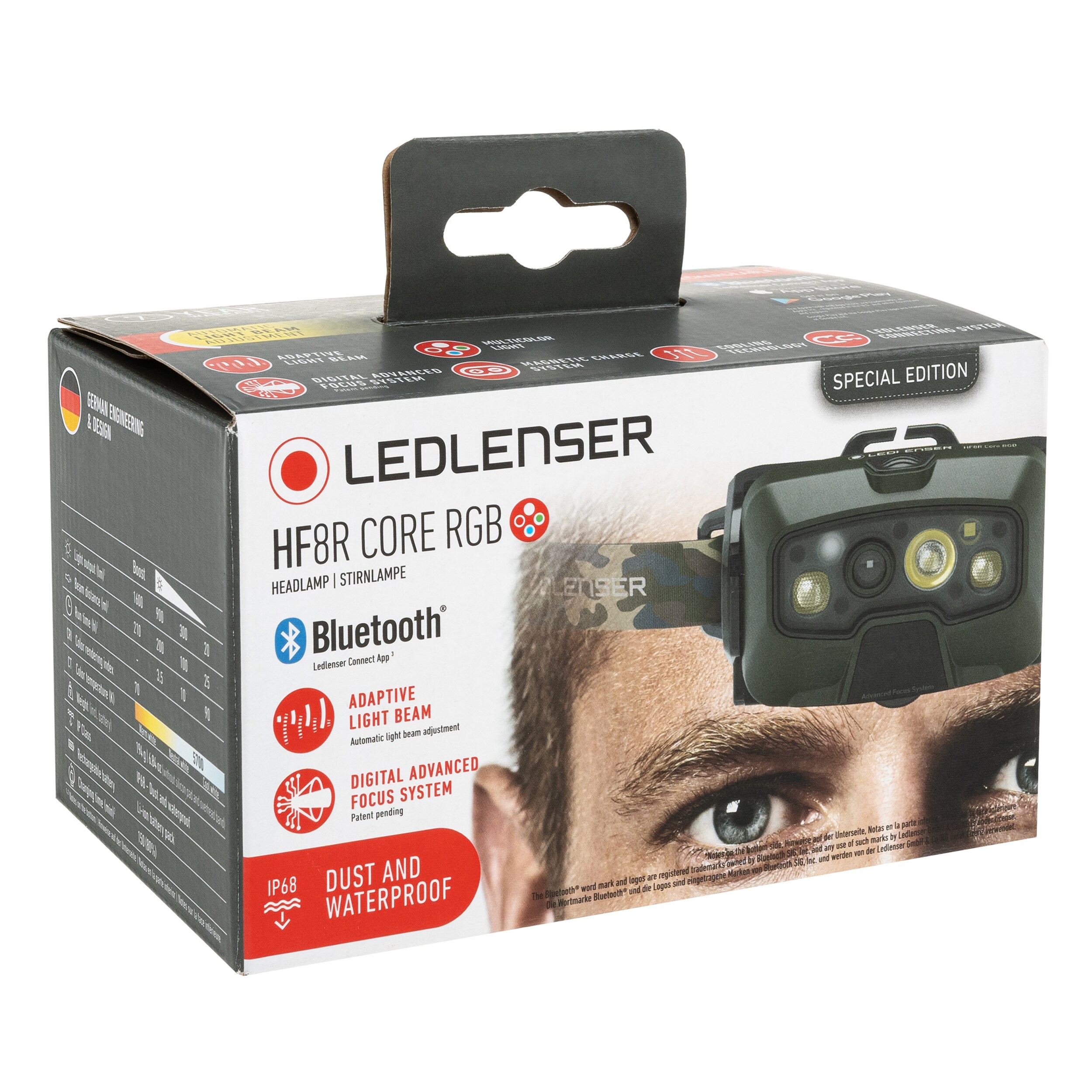 Налобний ліхтарик Ledlenser HF8R Core RGB Camo - 1600 люменів