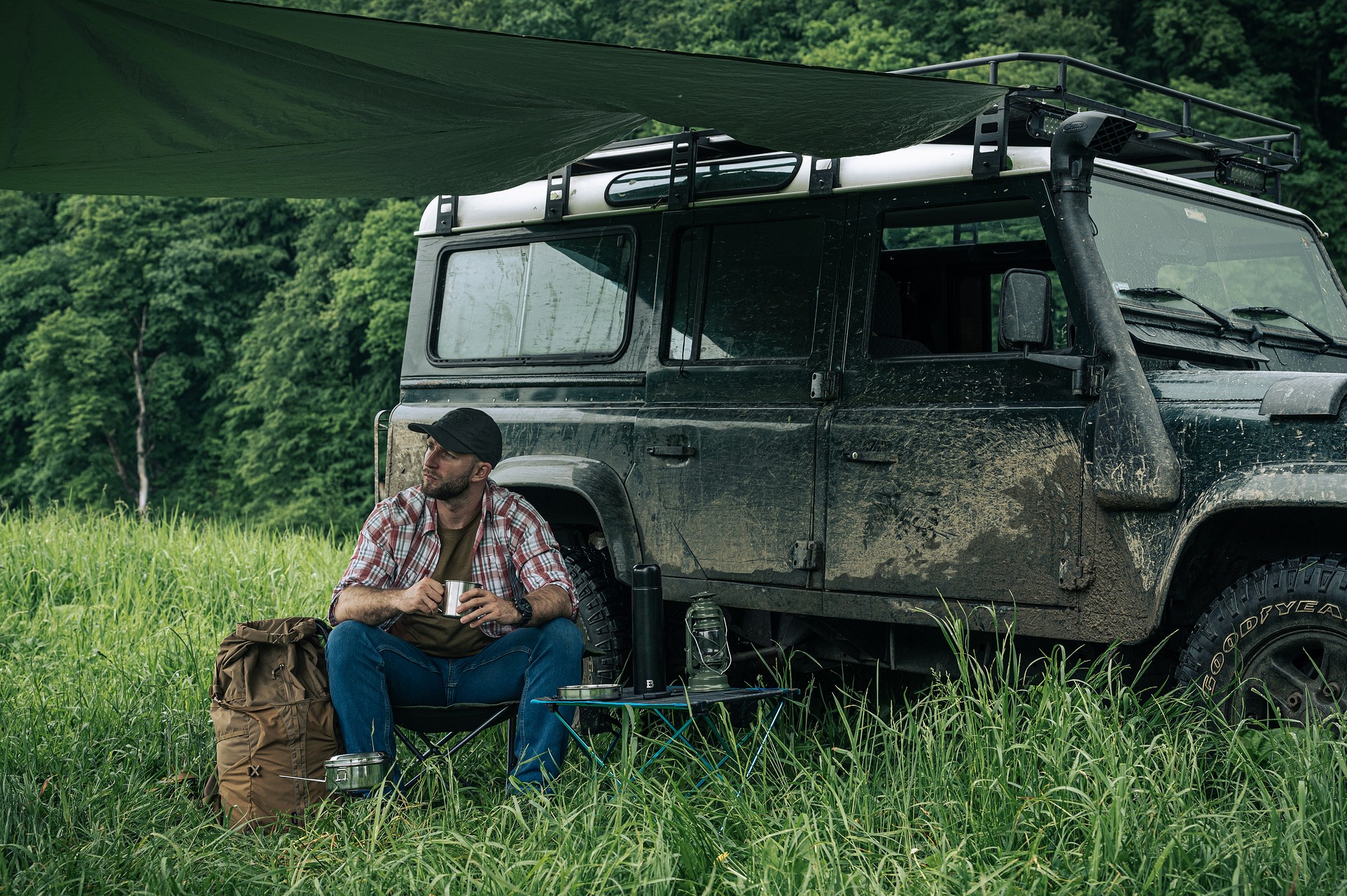 Płachta biwakowa Pentagon Wild Tarp 3x3 m - RAL 7013