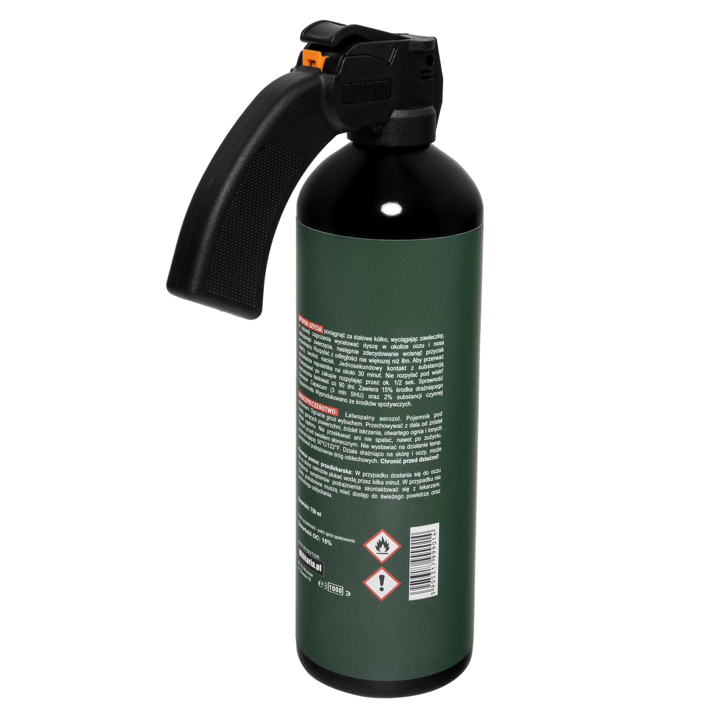 Gaz pieprzowy Wilderness na niedźwiedzie wilki i dziki 1000 ml - stożek