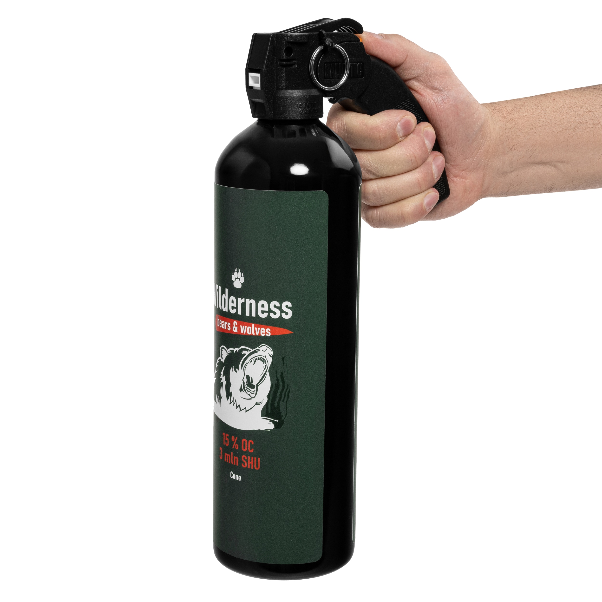 Gaz pieprzowy Wilderness na niedźwiedzie wilki i dziki 1000 ml - stożek