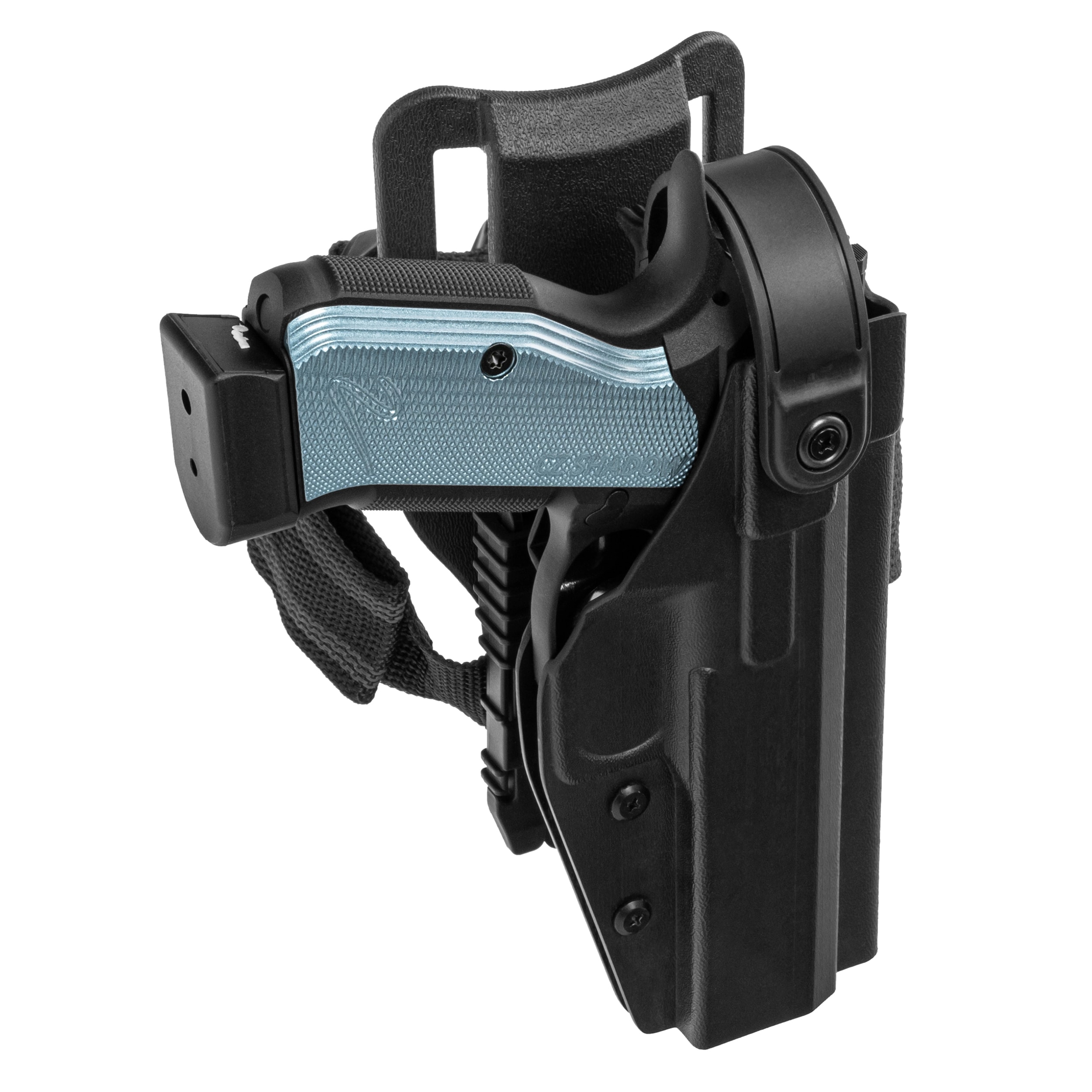 Kabura Doubletap Gear Kydex OWB Strighter SLS QLS Holster z pasem udowym do pistoletów CZ Shadow 2 - Black