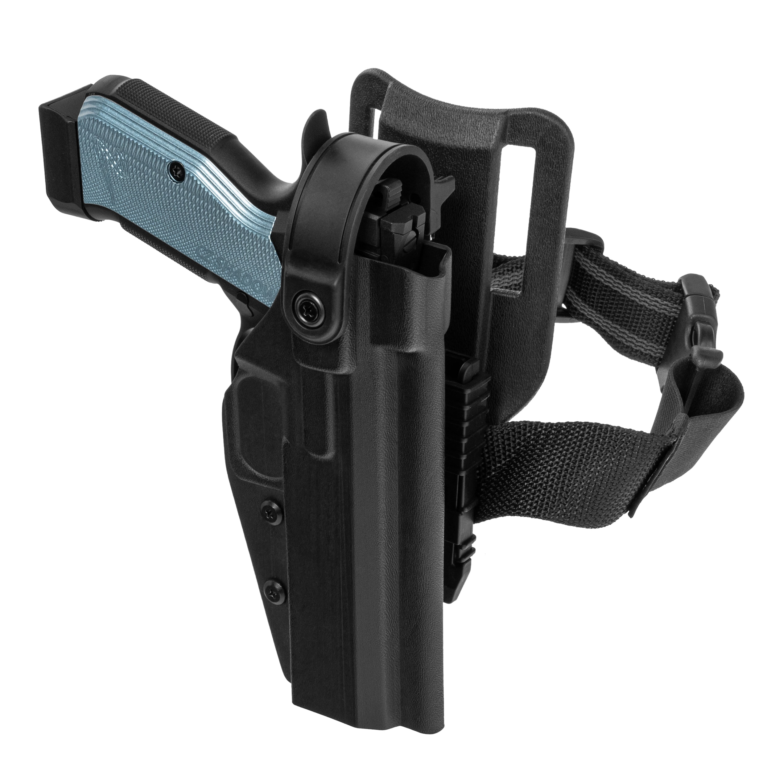 Kabura Doubletap Gear Kydex OWB Strighter SLS QLS Holster z pasem udowym do pistoletów CZ Shadow 2 - Black