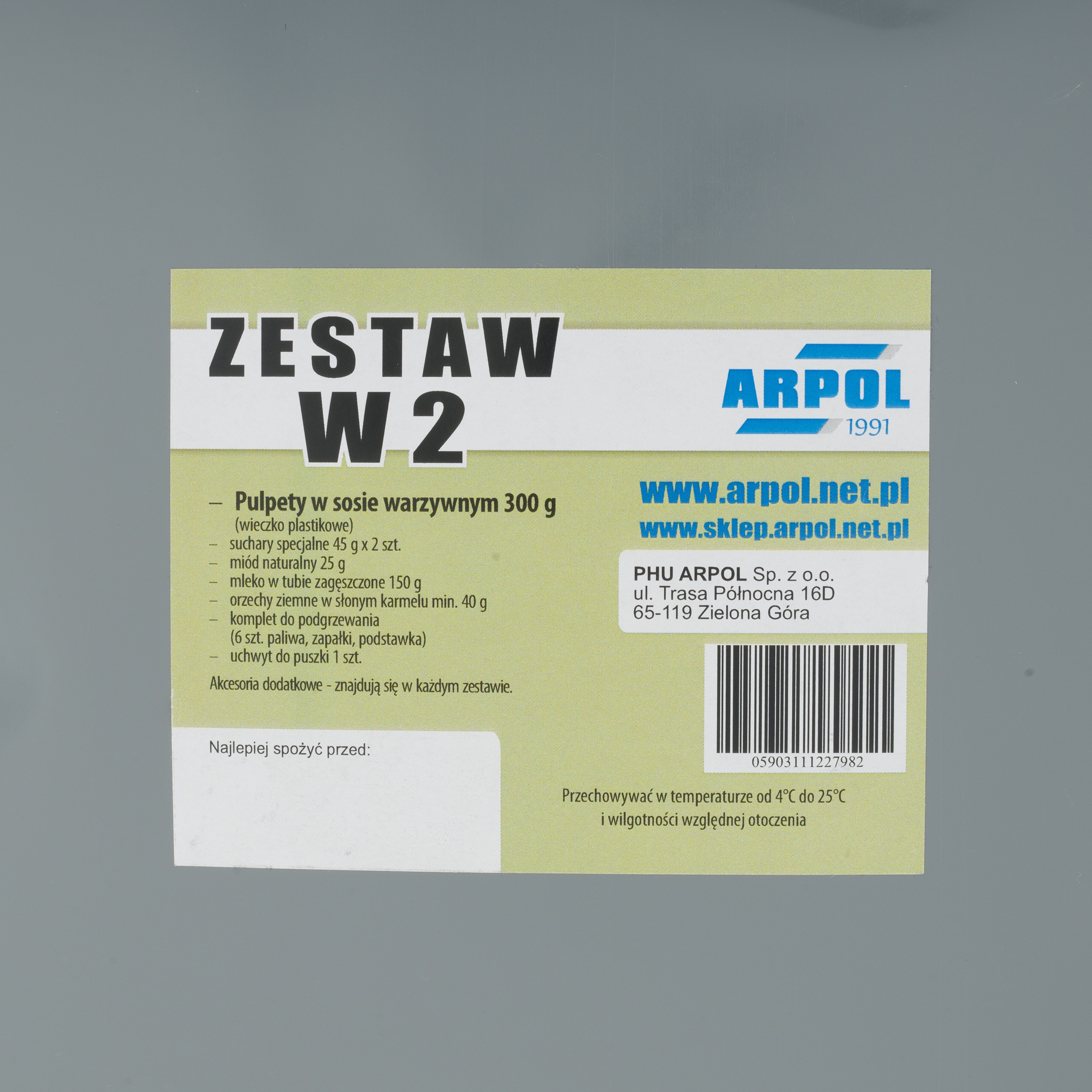 Racja żywnościowa Arpol Wojskowa W2 - pulpety w sosie warzywnym 300 g