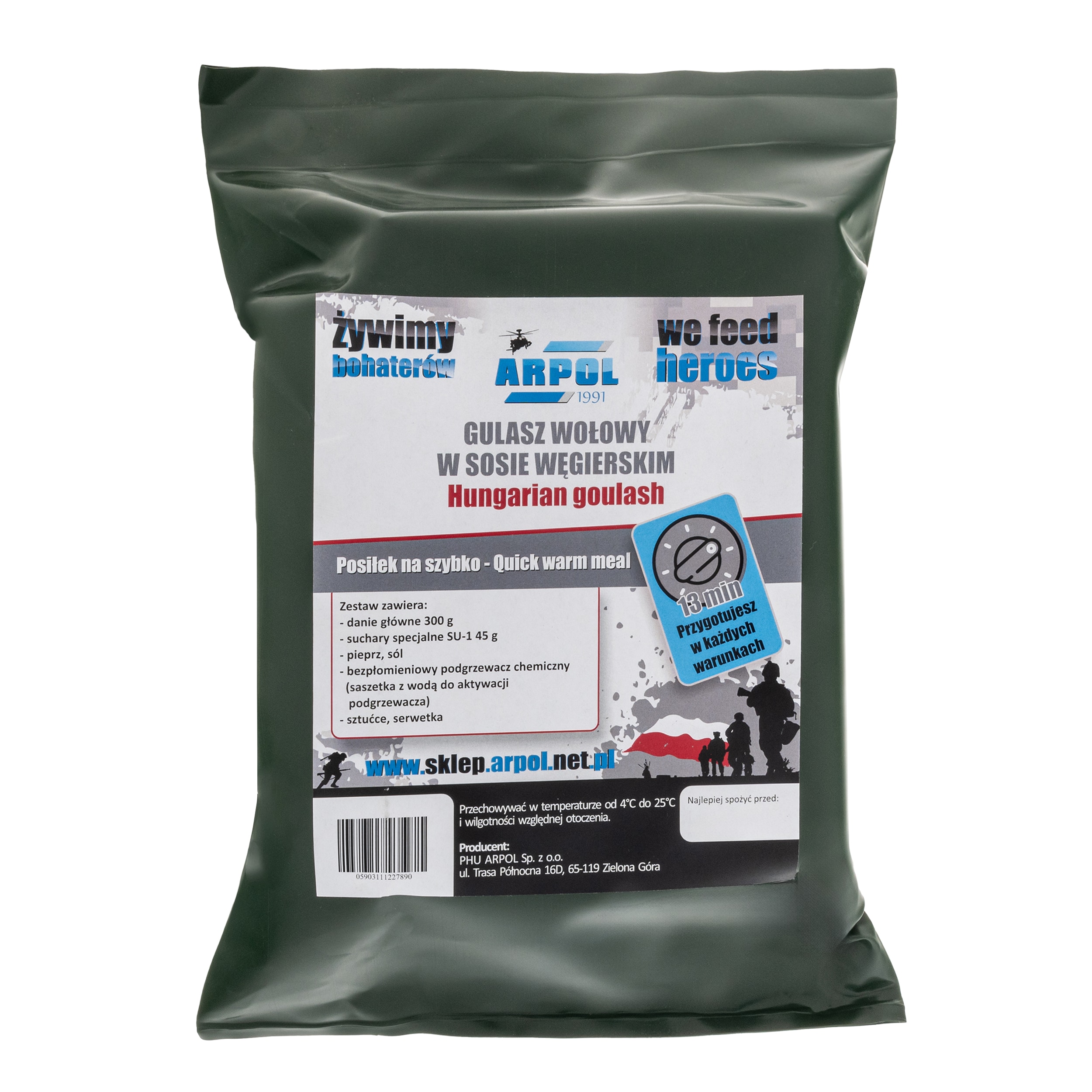 Racja żywnościowa Arpol Posiłek na szybko nr 8 - Gulasz wołowy w sosie węgierskim