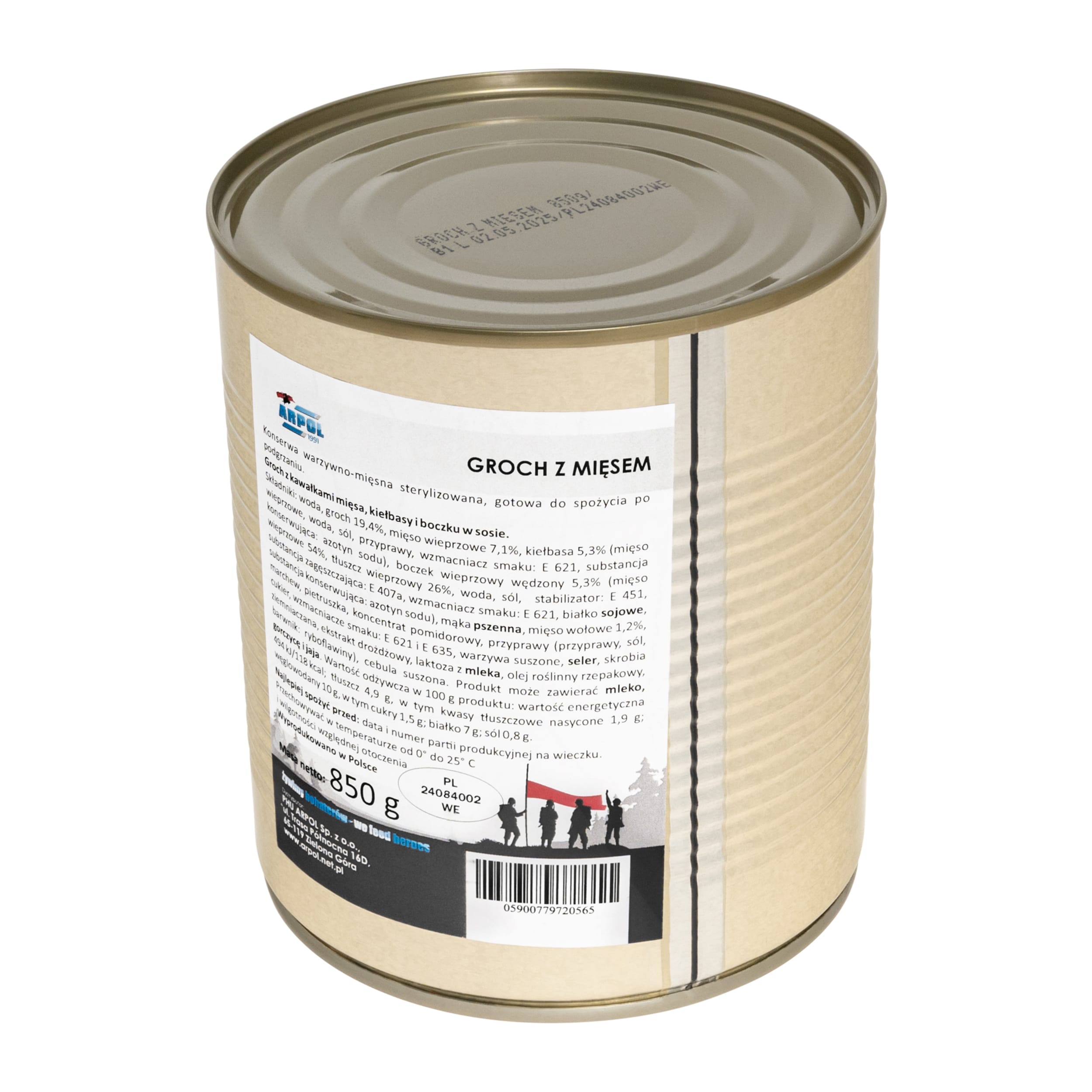 Żywność konserwowana Arpol - Groch z mięsem 850 g