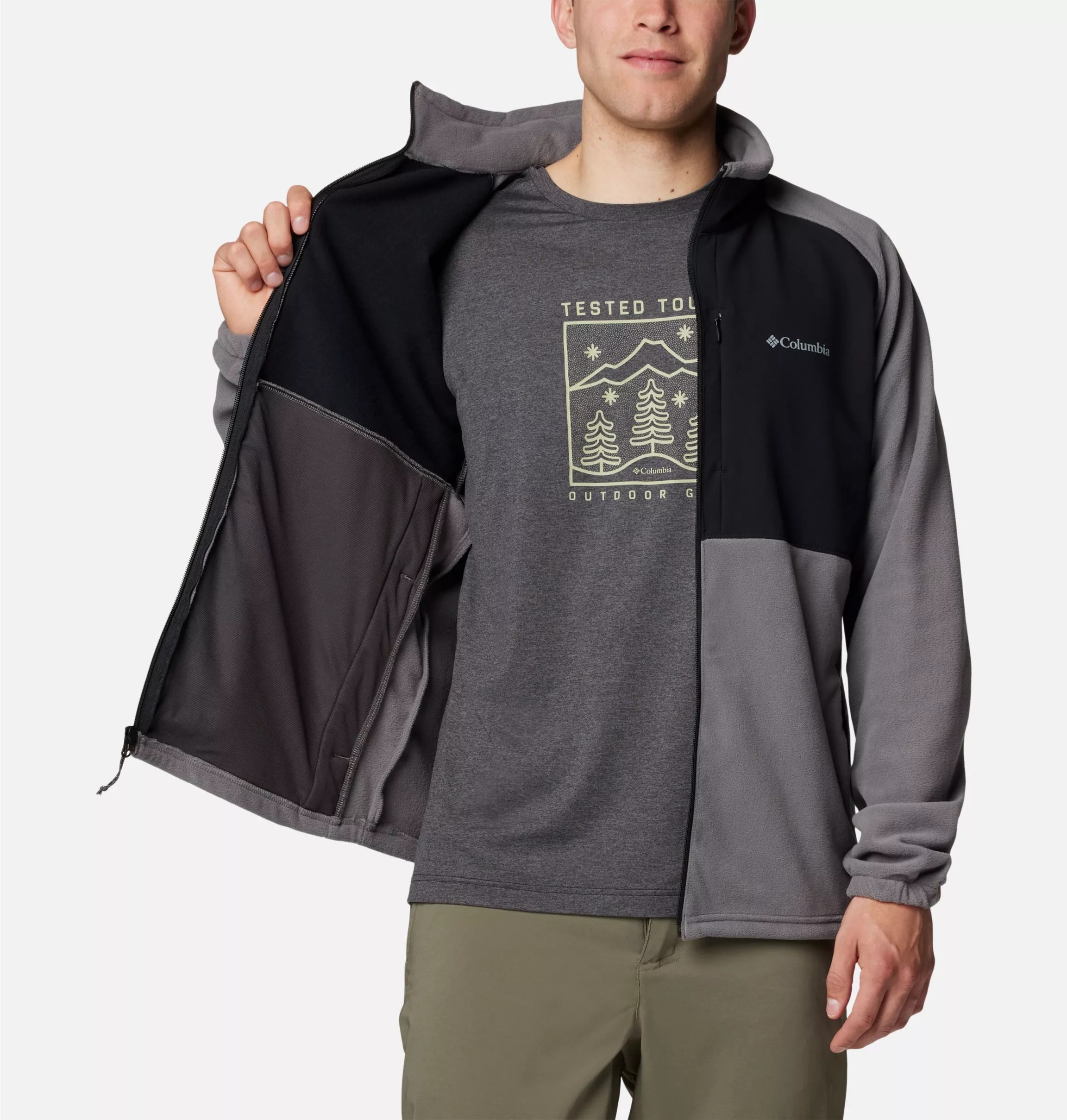 Polar Columbia Sage Peak Fleece - City Grey/Black