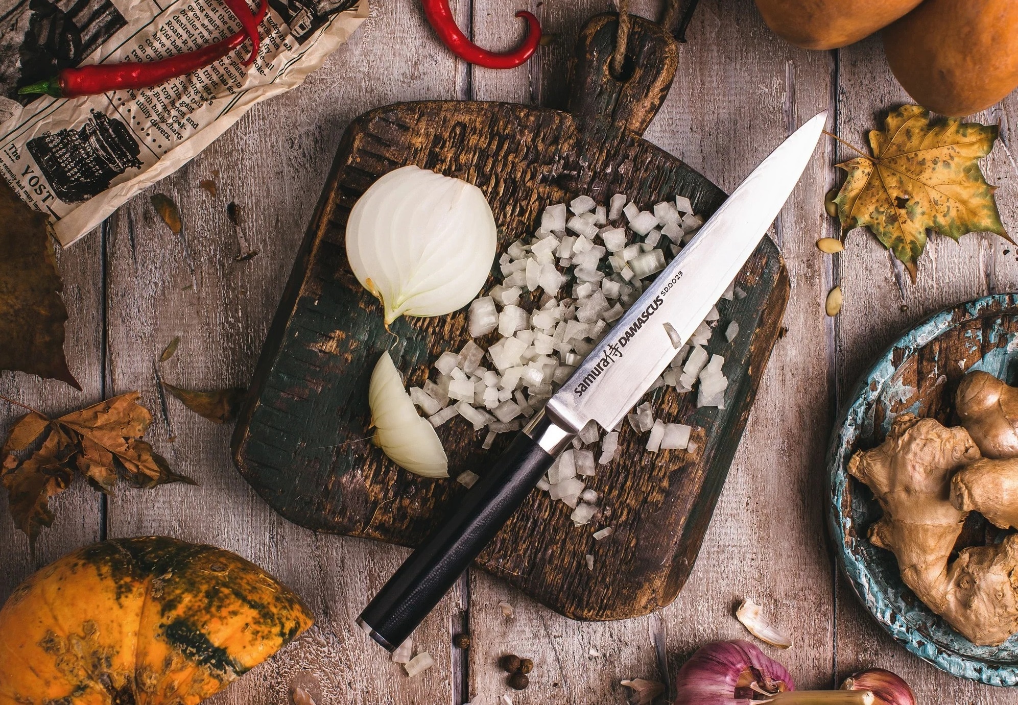 Nóż kuchenny Samura Damascus Utility 15 cm - Black