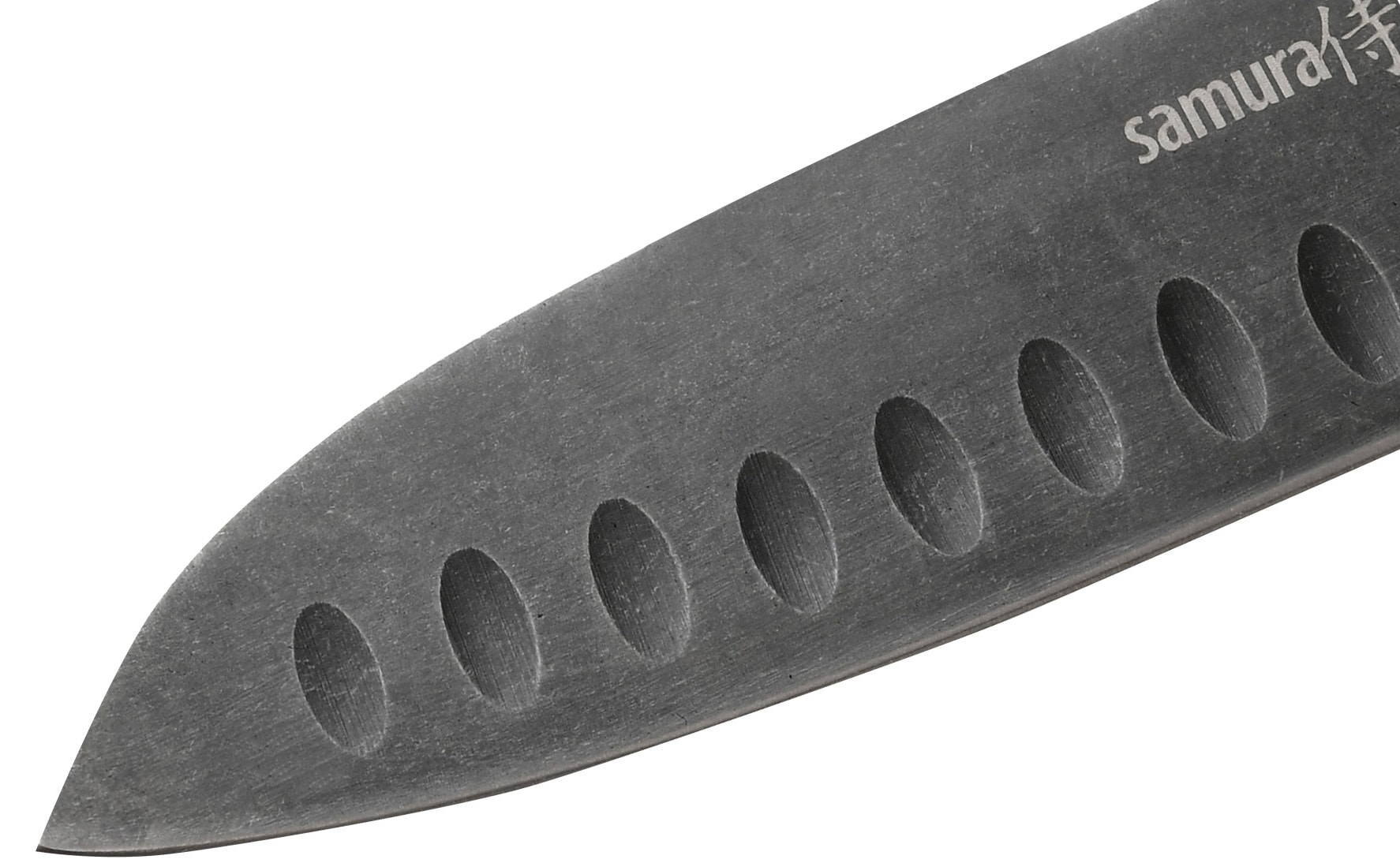 Кухонний ніж Samura Mo-V Stonewash Santoku 13,8 см - Black