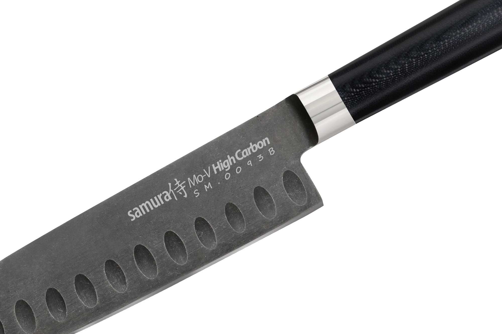 Кухонний ніж Samura Mo-V Stonewash Santoku 13,8 см - Black