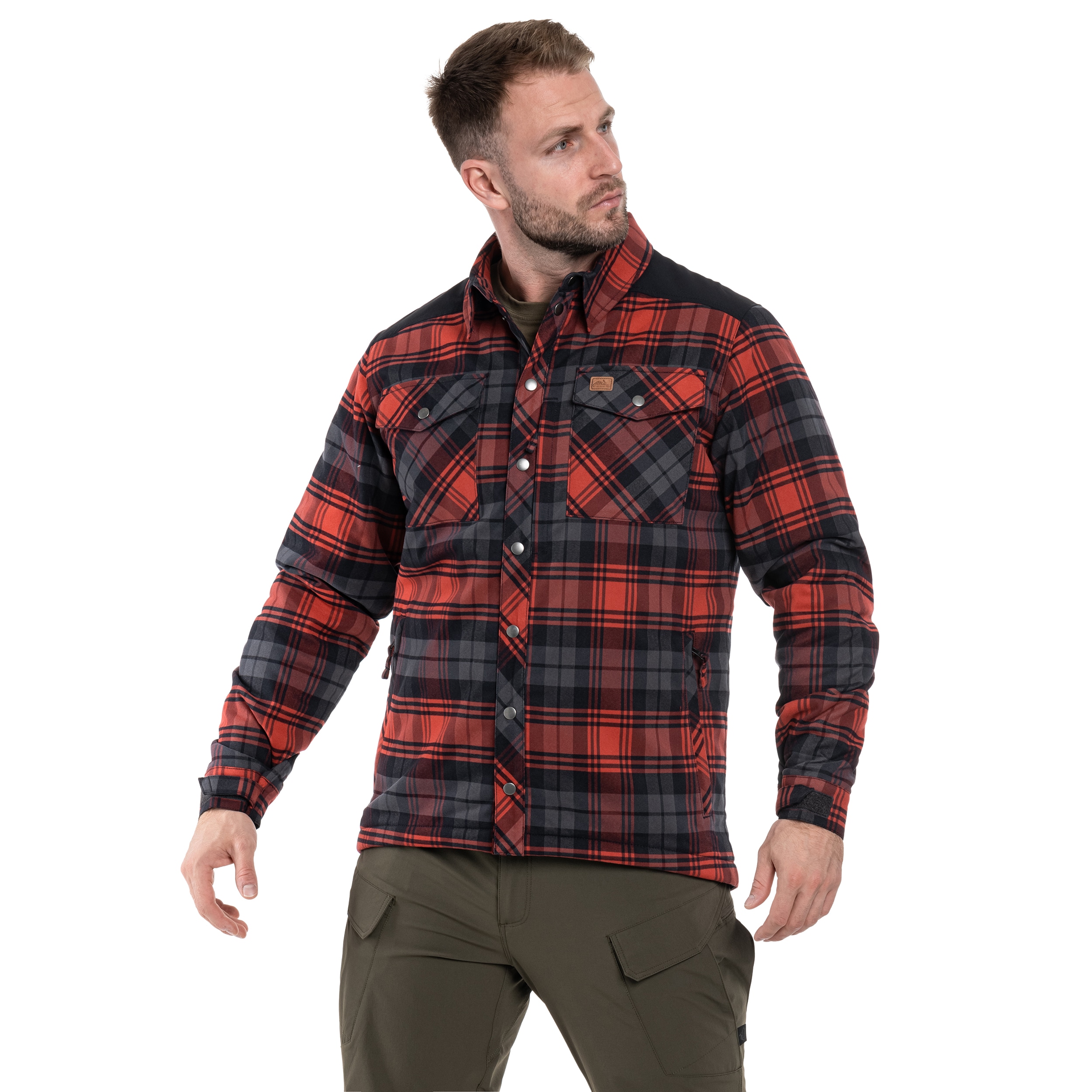 Koszula Helikon-Tex Winter Warden Long Sleeve - Slate Crimson Plaid