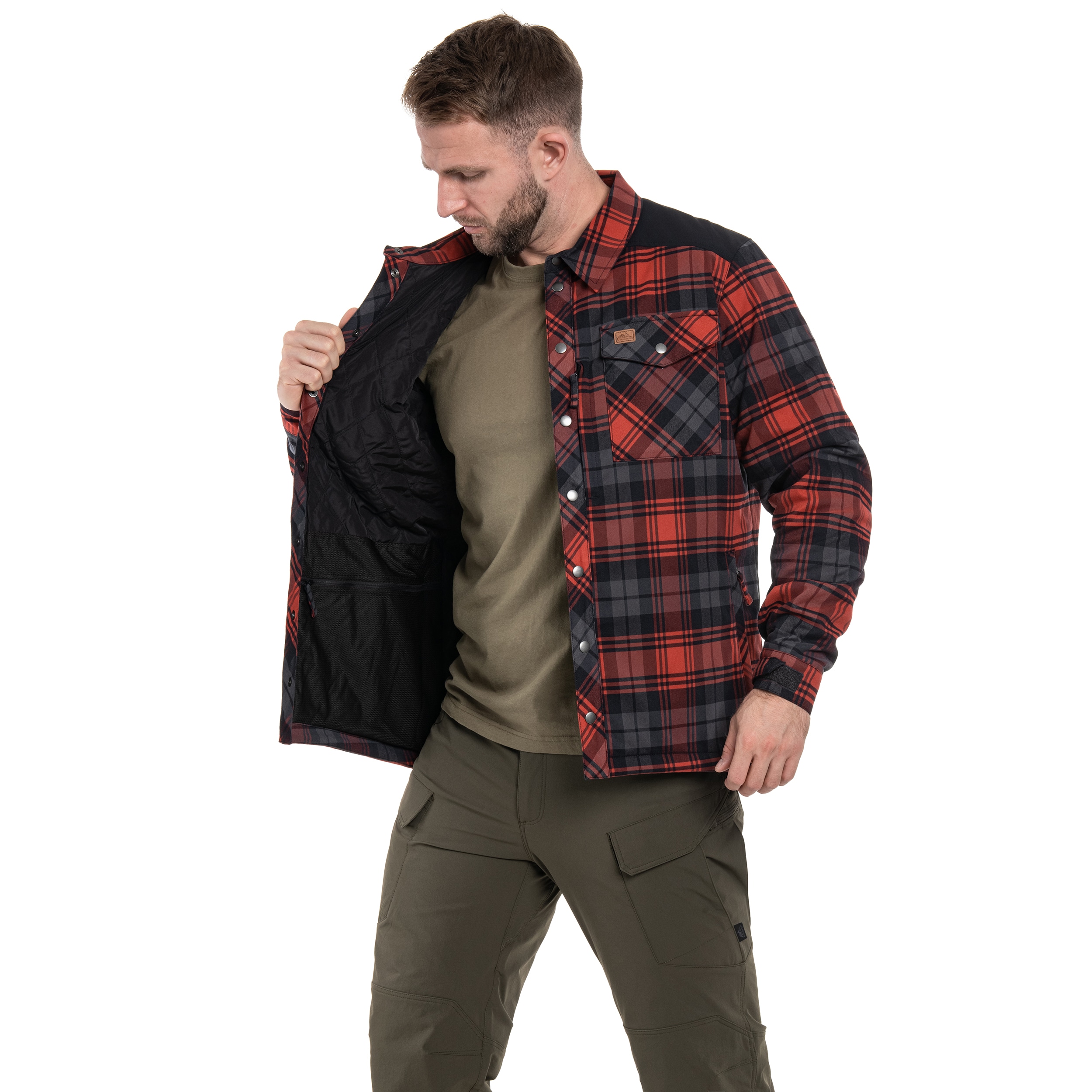 Koszula Helikon-Tex Winter Warden Long Sleeve - Slate Crimson Plaid