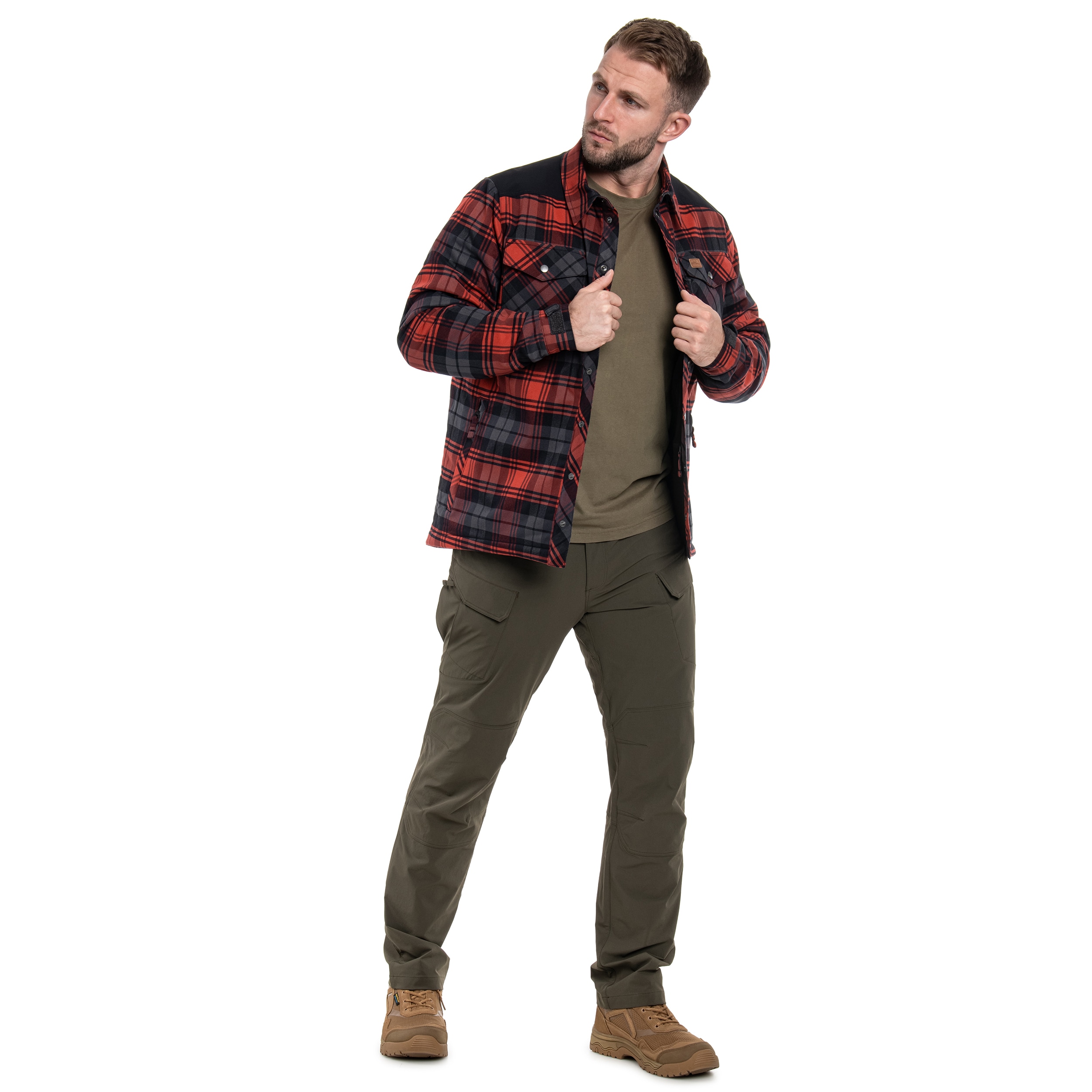 Koszula Helikon-Tex Winter Warden Long Sleeve - Slate Crimson Plaid