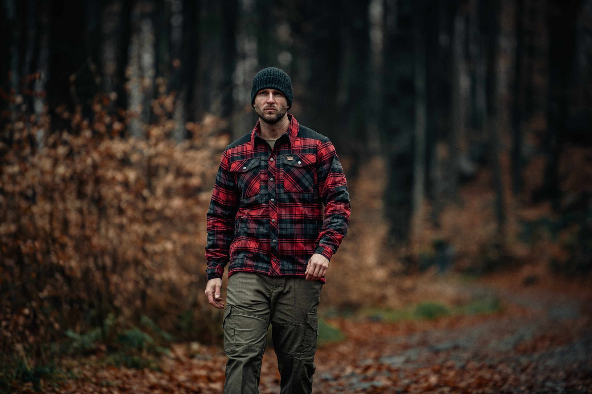 Koszula Helikon-Tex Winter Warden Long Sleeve - Slate Crimson Plaid