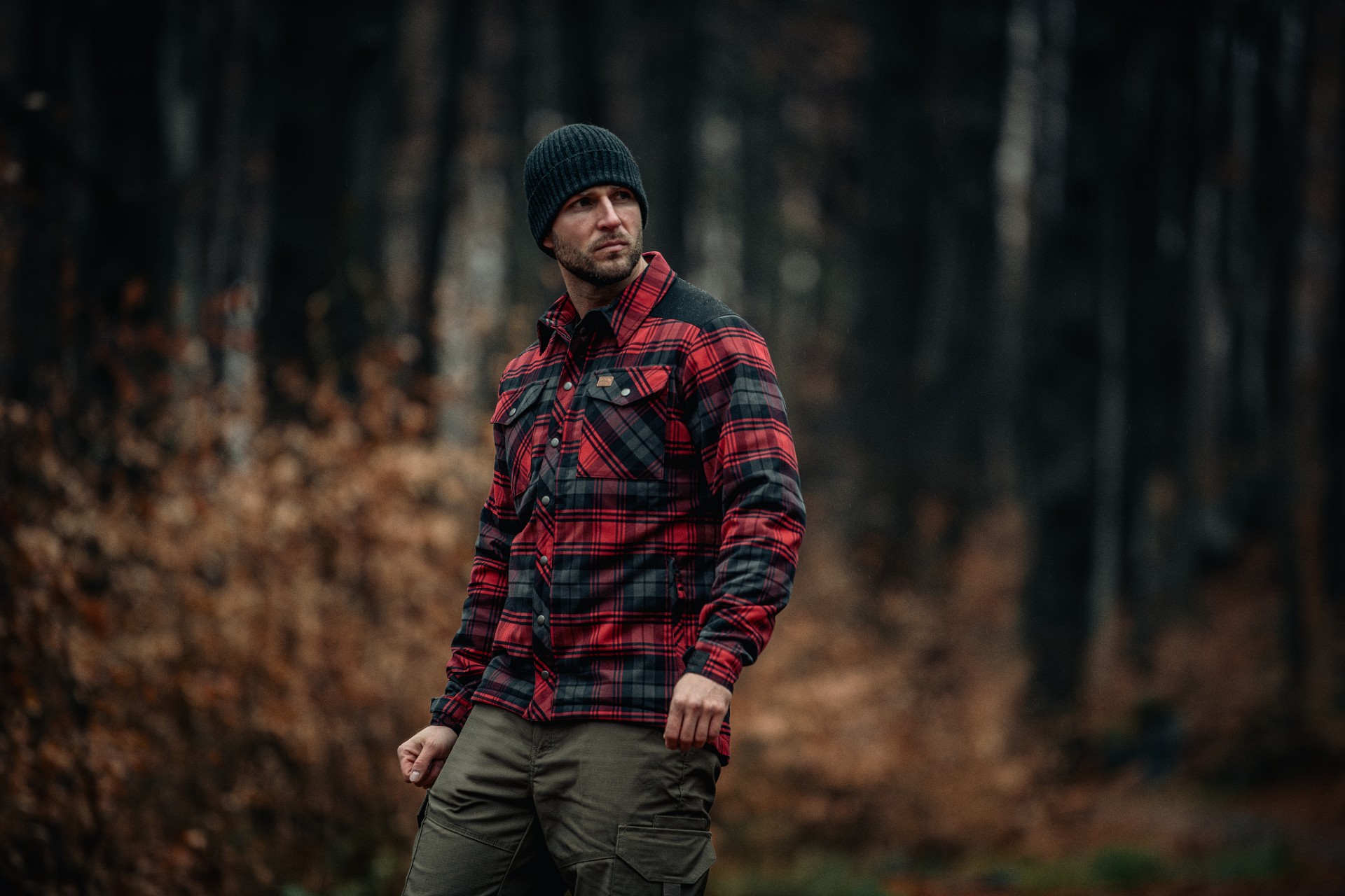 Koszula Helikon-Tex Winter Warden Long Sleeve - Slate Crimson Plaid
