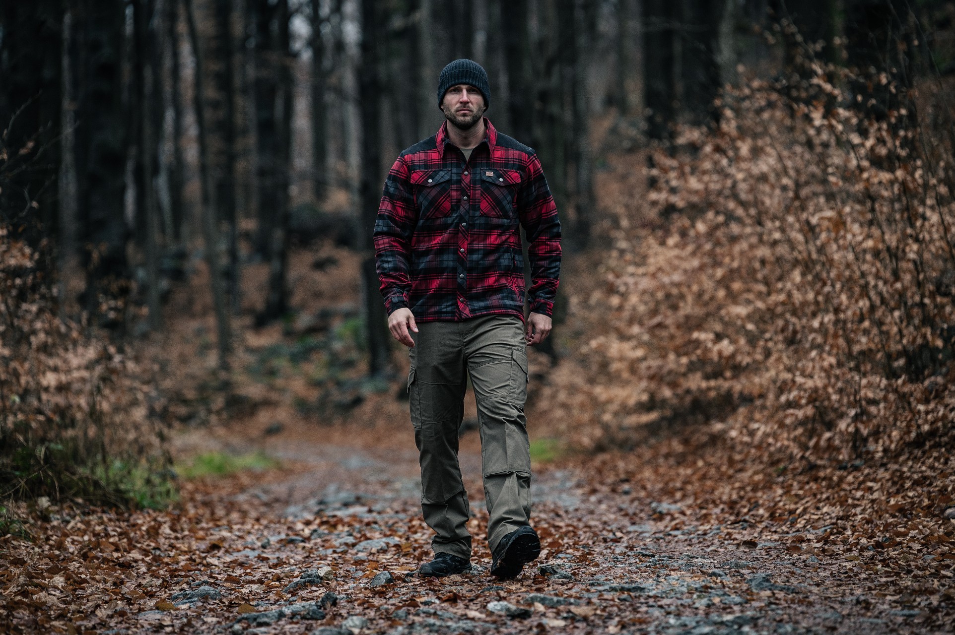 Koszula Helikon-Tex Winter Warden Long Sleeve - Slate Crimson Plaid