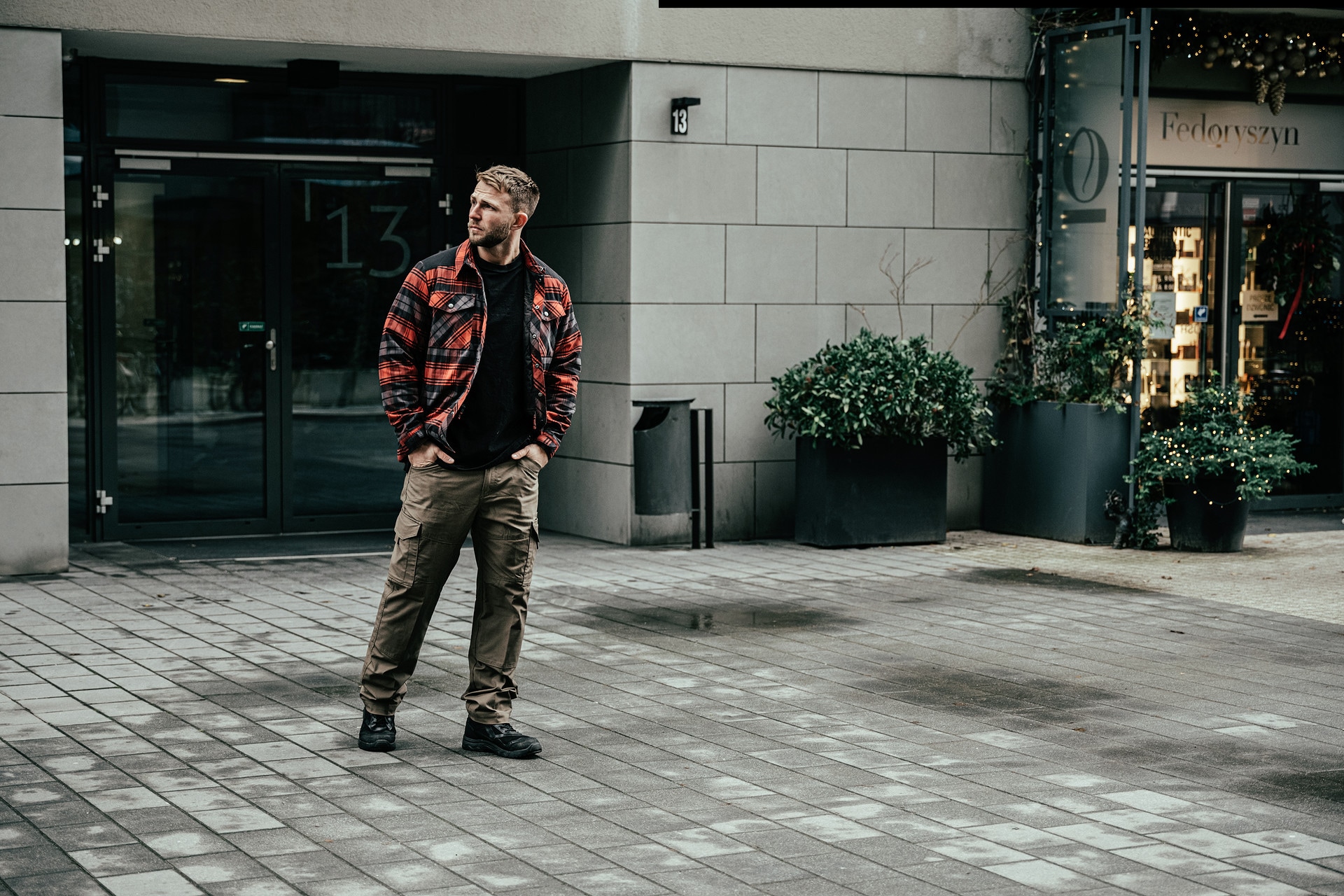 Koszula Helikon-Tex Winter Warden Long Sleeve - Slate Crimson Plaid